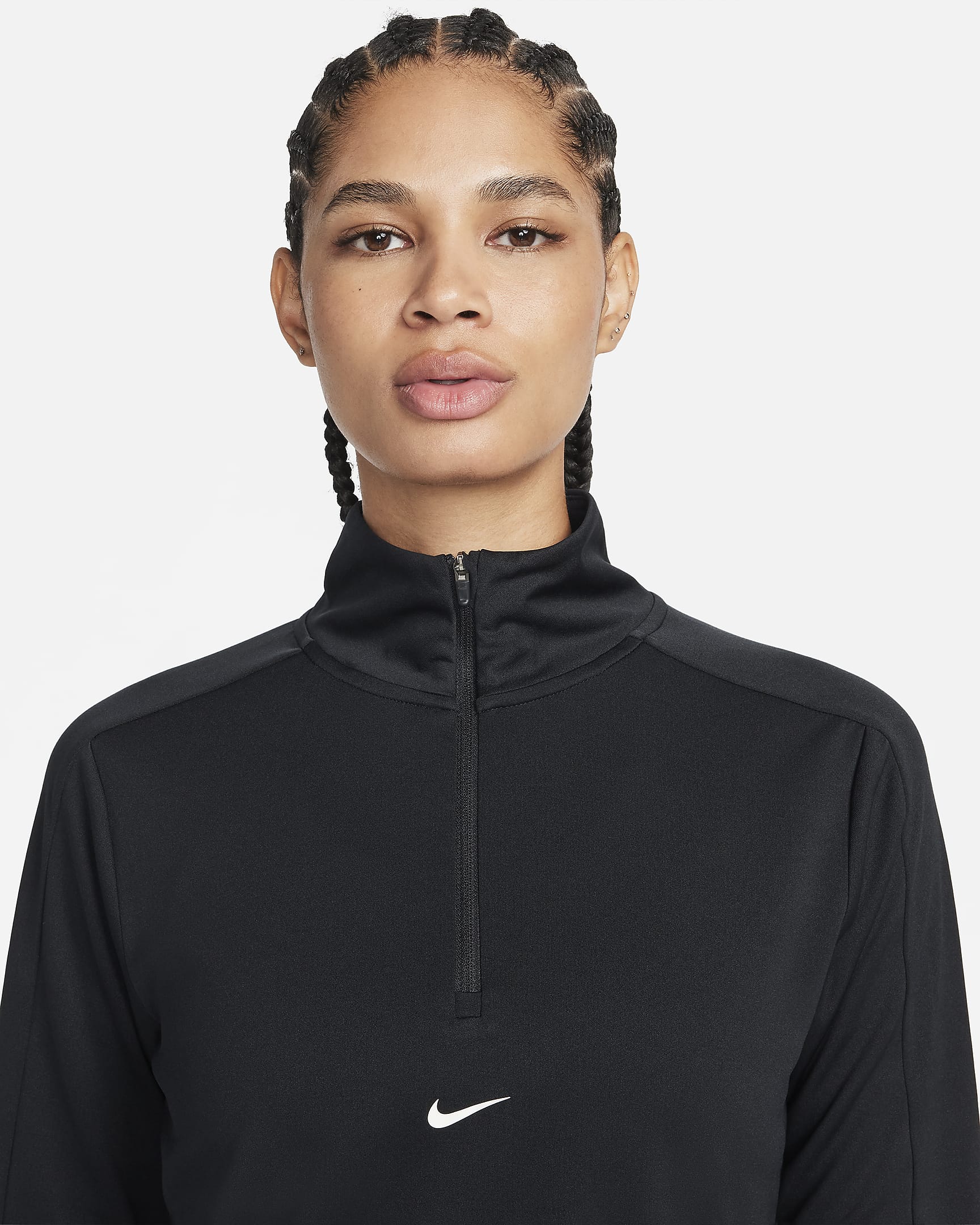 Dámská mikina Nike Pacer Dri-FIT se čtvrtinovým zipem - Černá/Sail