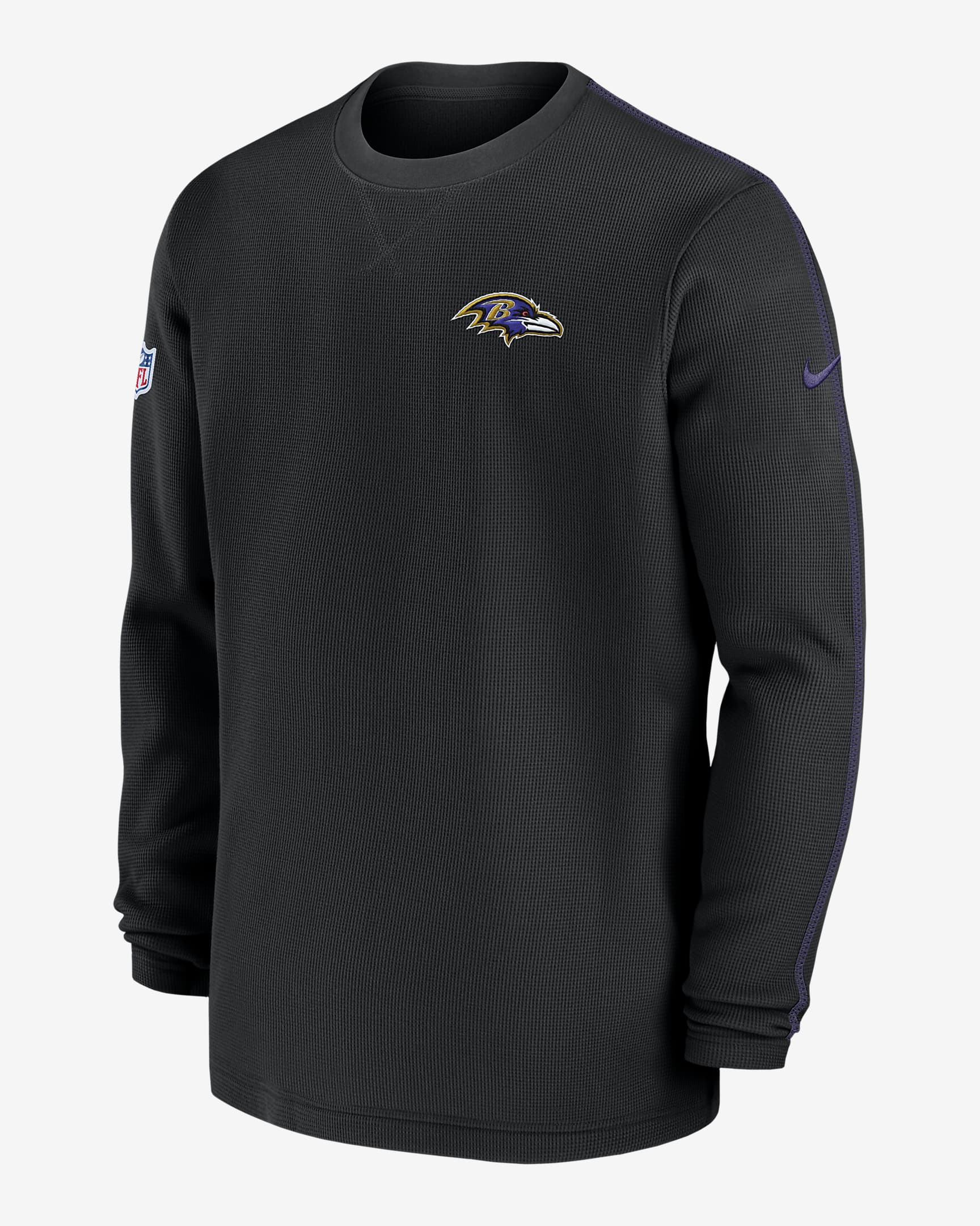 Baltimore Ravens Sideline Coach Men’s Nike NFL Long-Sleeve Top - Black/Purple