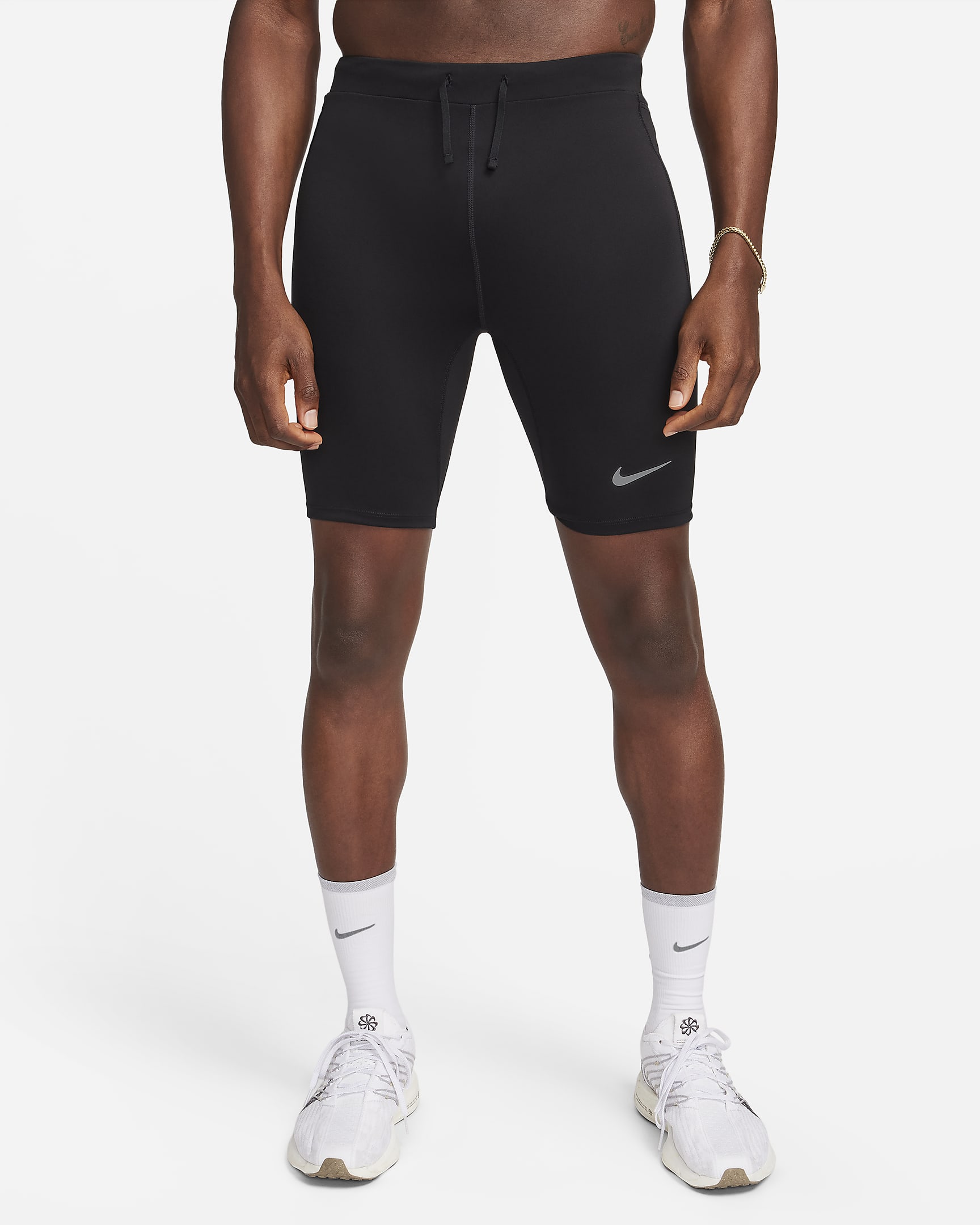 Nike Fast halflange hardlooptights met Dri-FIT en binnenbroek voor heren - Zwart