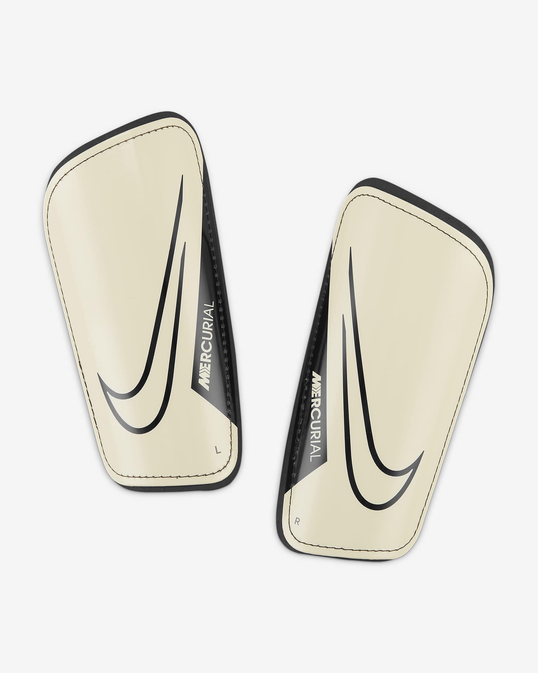 Nike Mercurial Hardshell Soccer Shin Guards - Coconut Milk/Black/Black