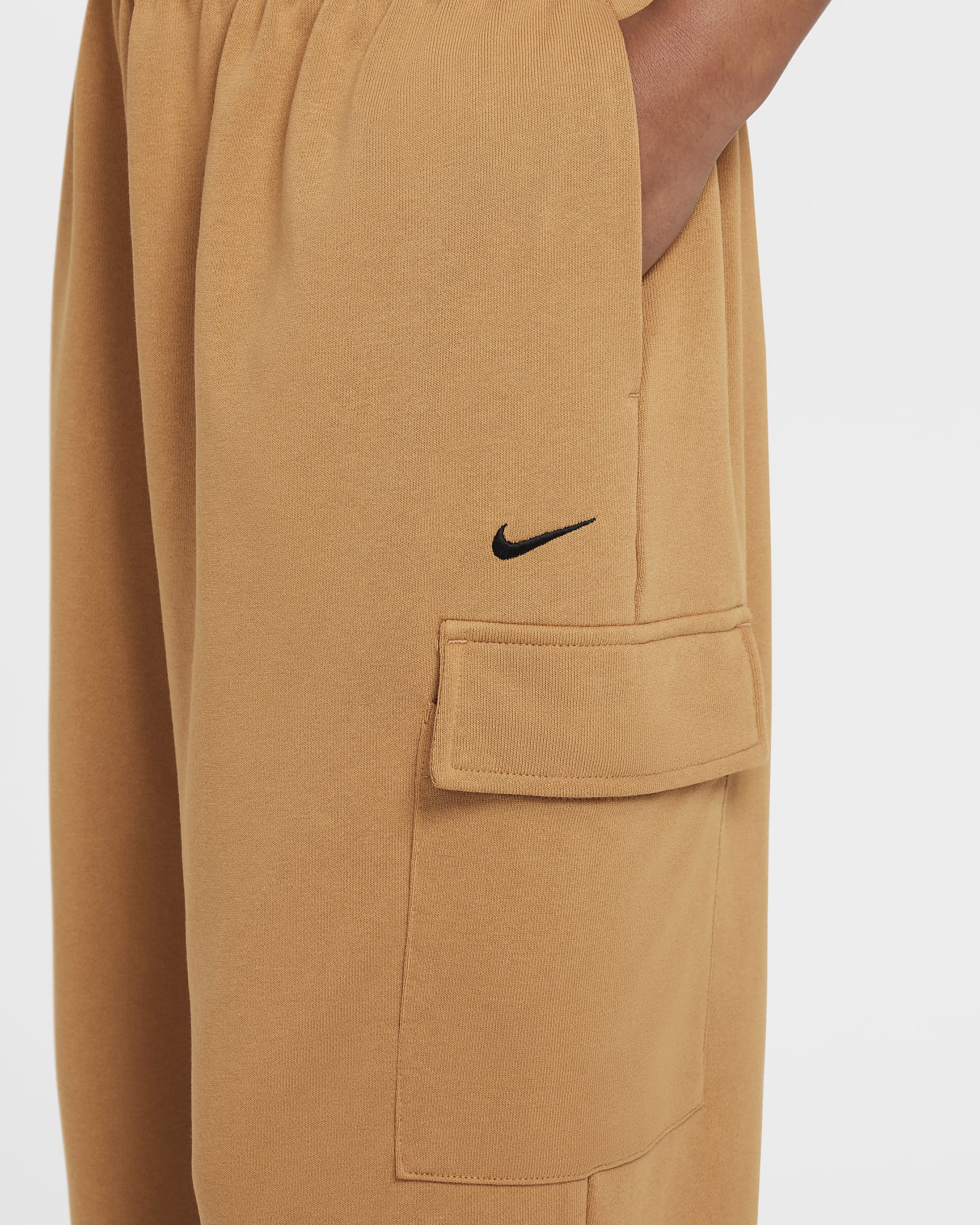 Nike Sportswear Girls' Dri-FIT Oversized Fleece Trousers - Flax