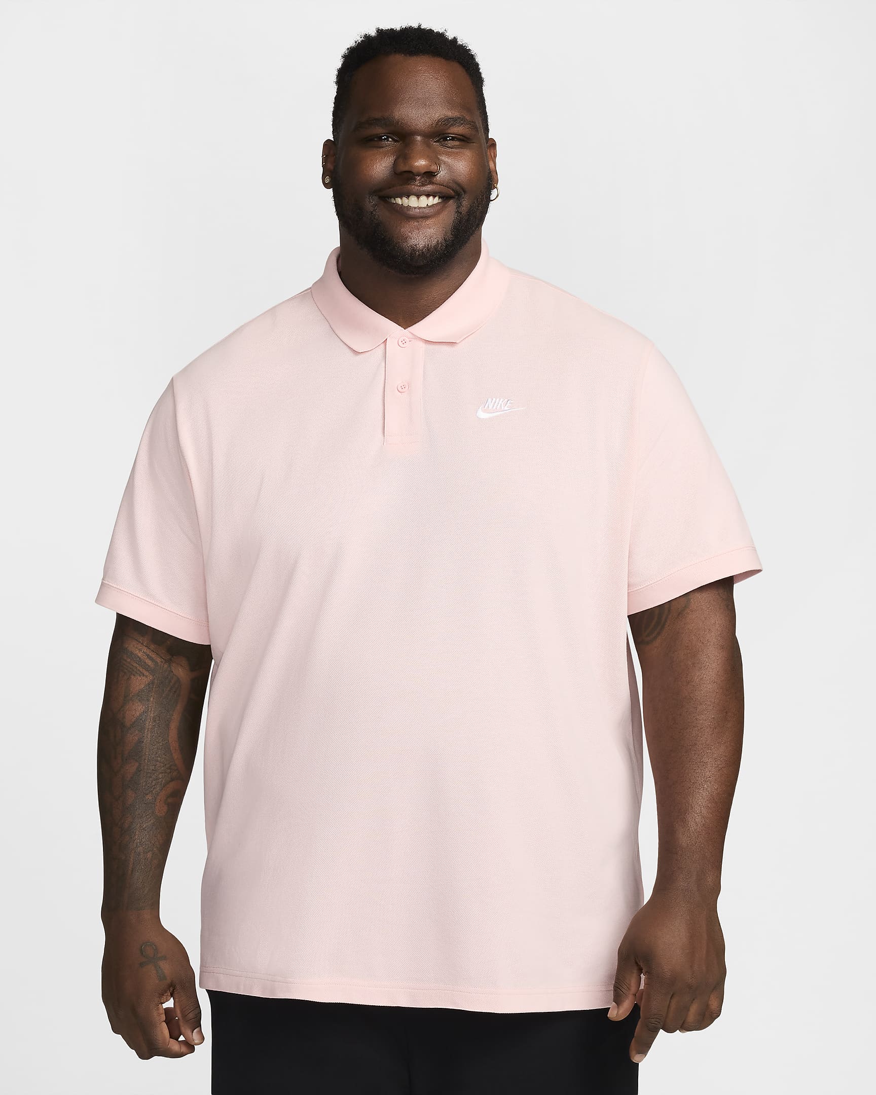 Polo Nike Sportswear pour Homme - Pink Bloom/Blanc