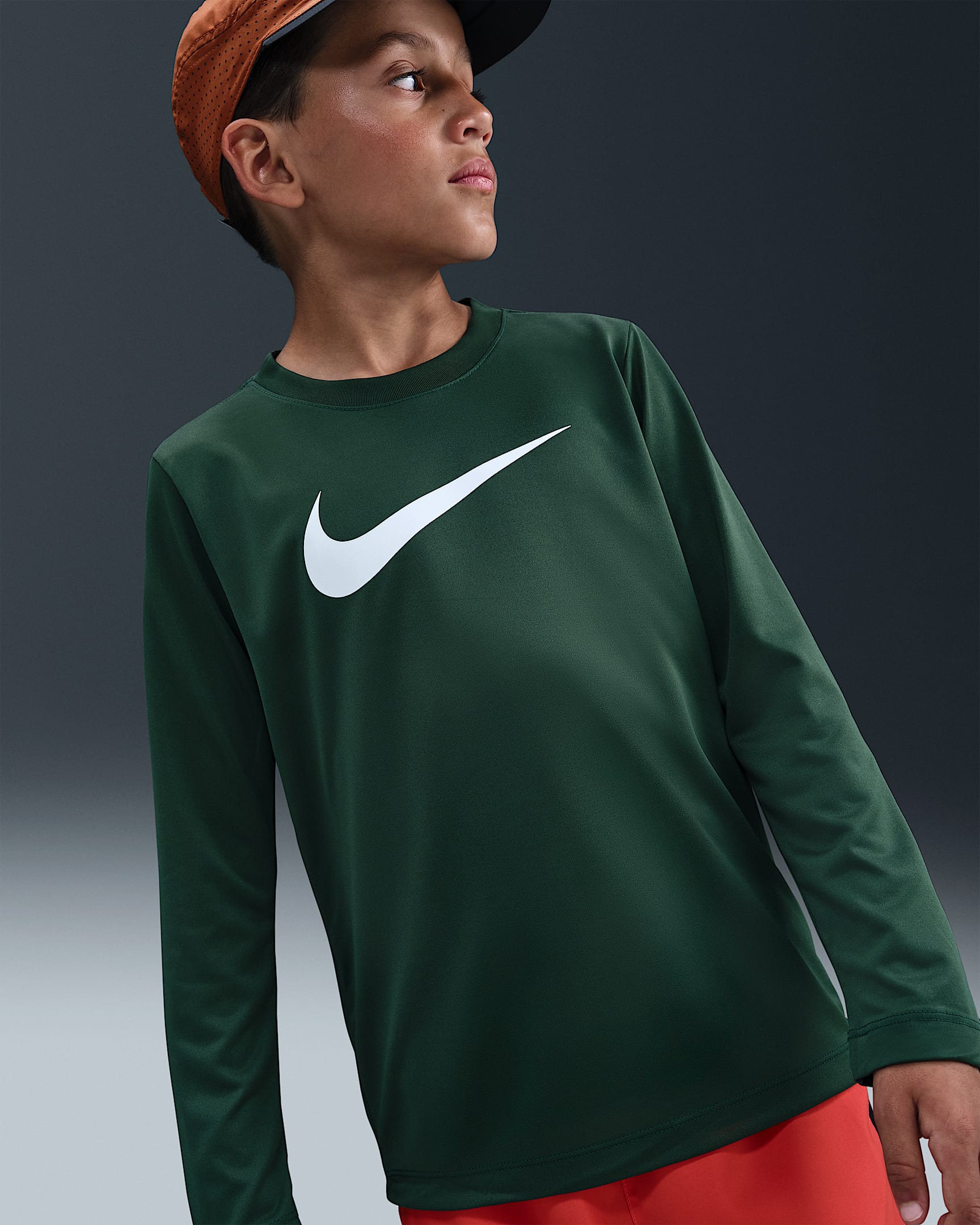 Nike Legend Big Kids' Dri-FIT Long-Sleeve T-Shirt - Fir