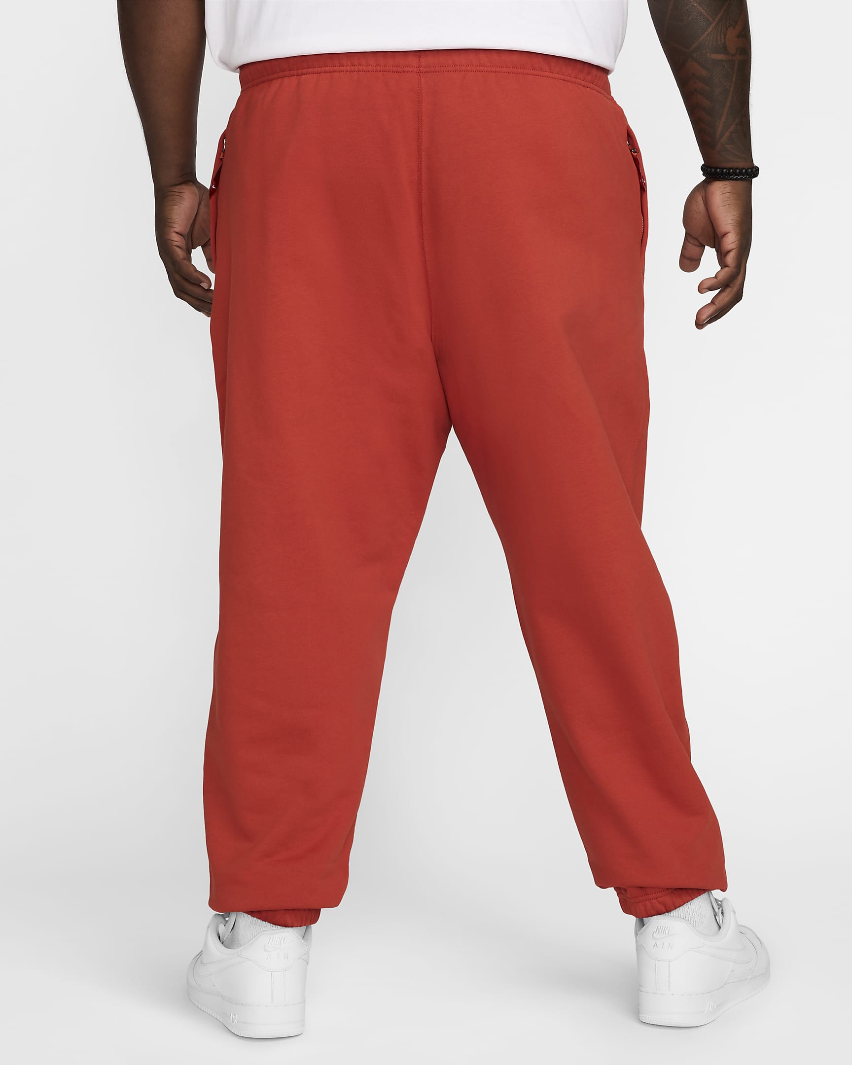 Nike Solo Swoosh Fleece-Hose für Herren - Dragon Red/Weiß