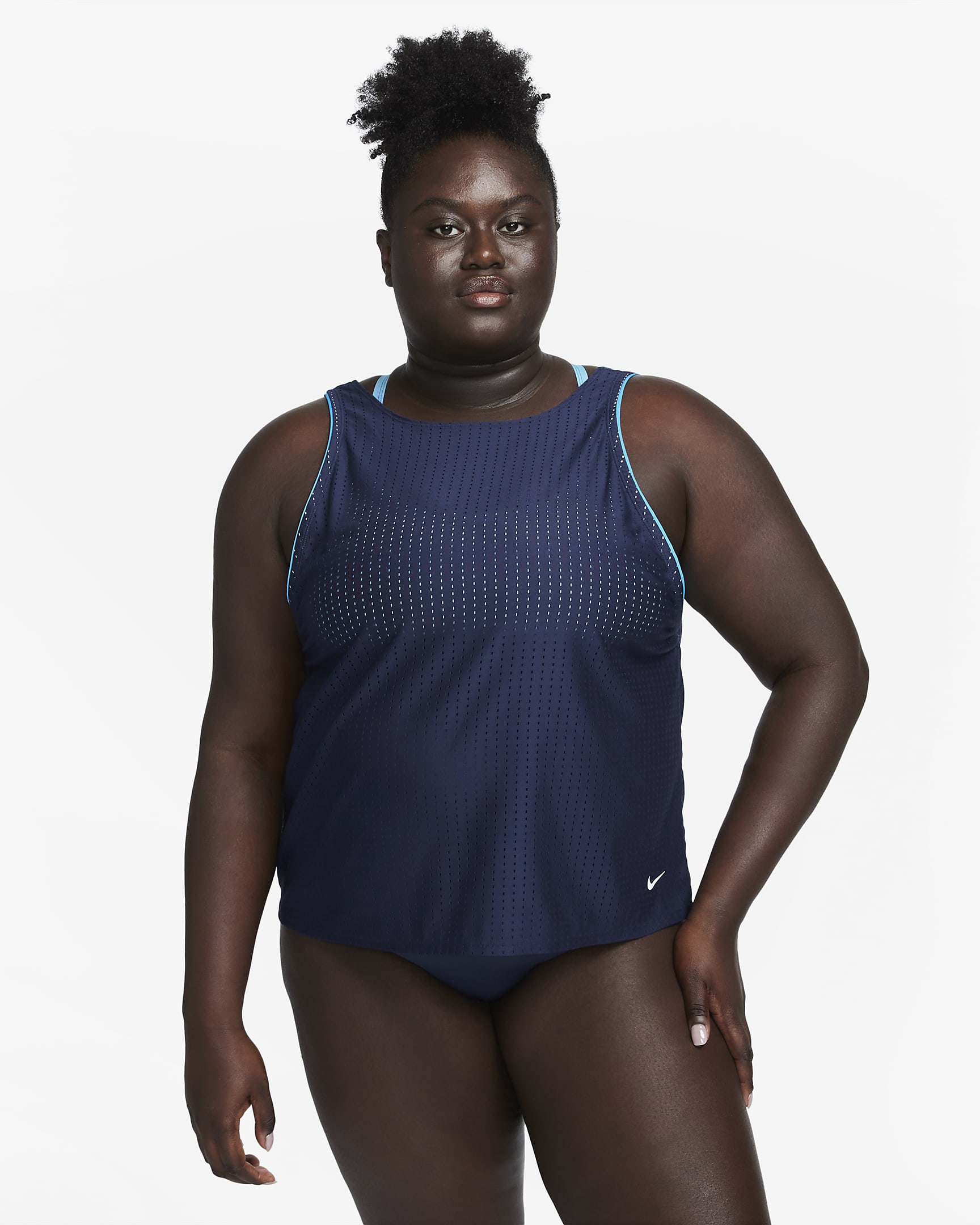 Nike Swim Women's Convertible Layered Tankini Top (Plus Size) - Midnight Navy