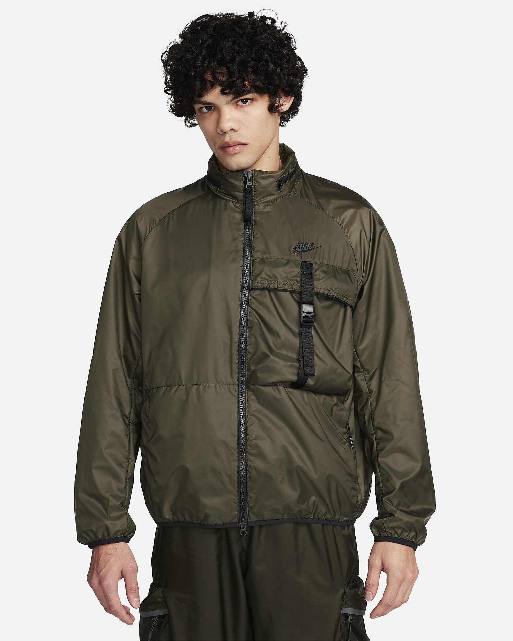 Nike Sportswear Tech Woven Chaqueta plegable con forro N24 - Hombre - Cargo Khaki/Negro