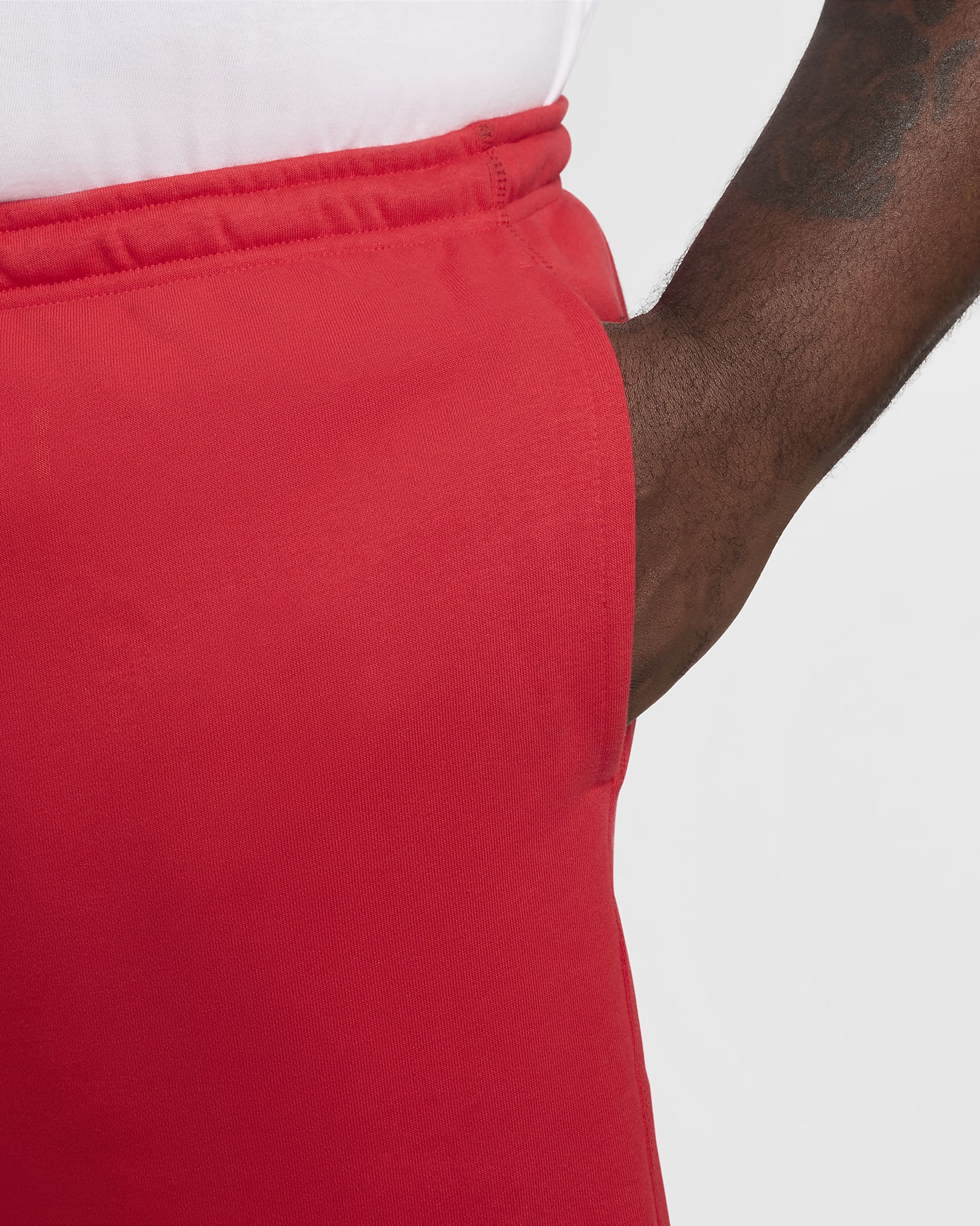 Shorts Flow in French Terry Nike Club – Uomo - University Red/University Red/Bianco