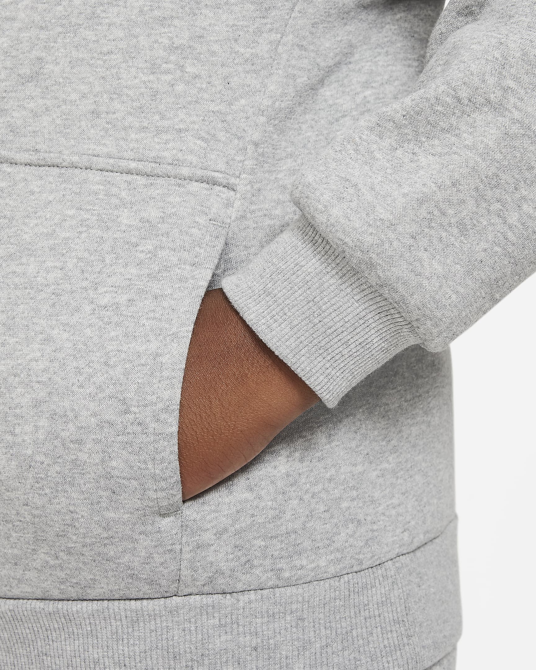 Nike Sportswear Club Fleece Hoodie für ältere Kinder (erweiterte Größe) - Dark Grey Heather/Weiß