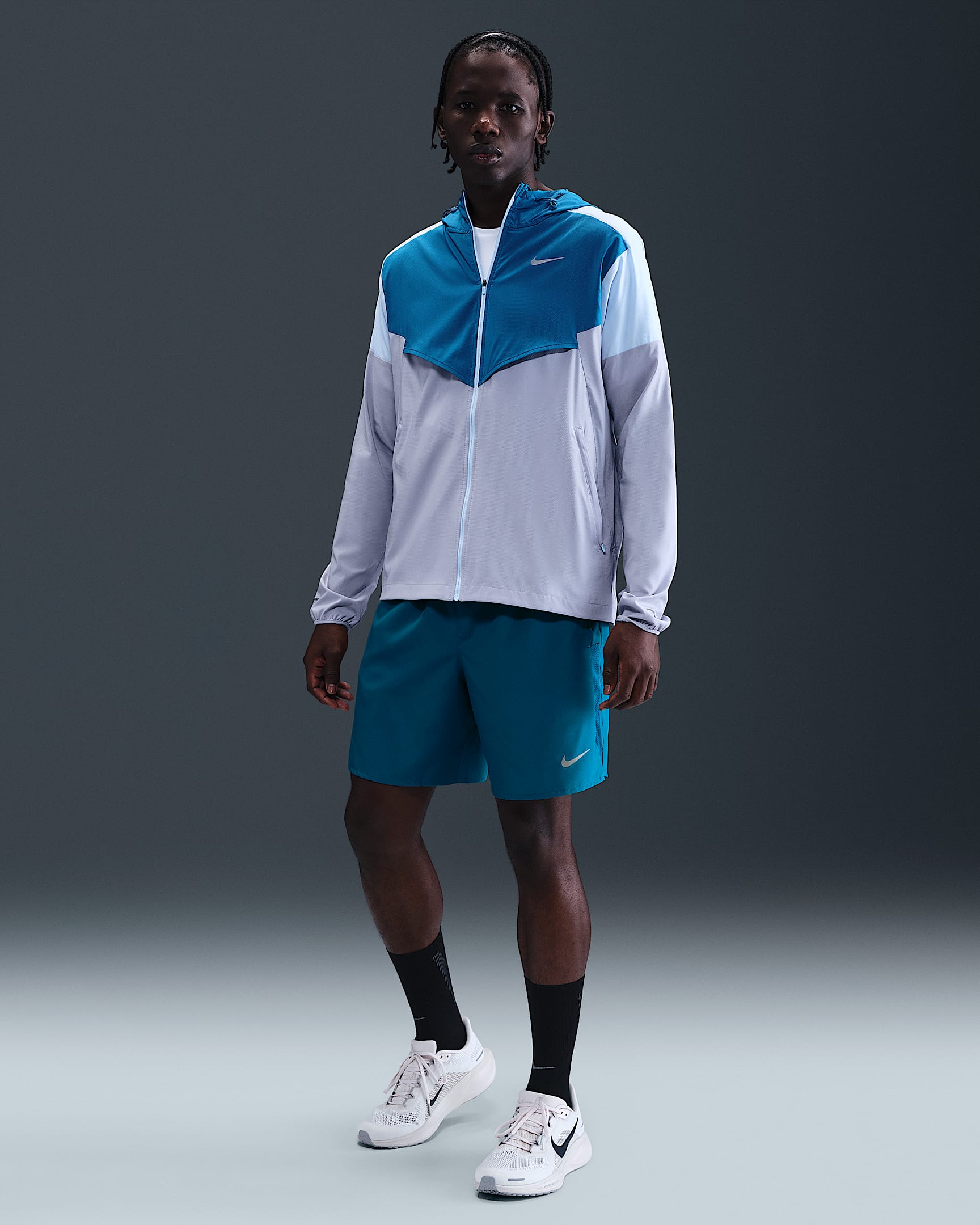 Męskie spodenki do biegania z wszytą bielizną Dri-FIT Nike Challenger 18 cm - Green Abyss