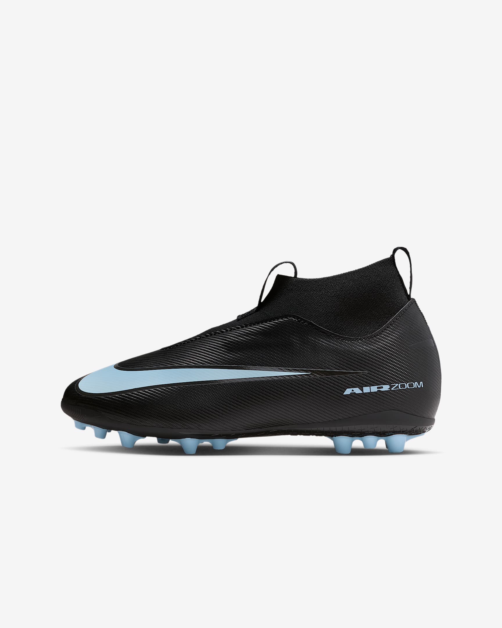 Scarpa da calcio a taglio alto AG Nike Jr. Mercurial Superfly 10 Academy – Bambino/a e ragazzo/a - Nero/Ice Blue