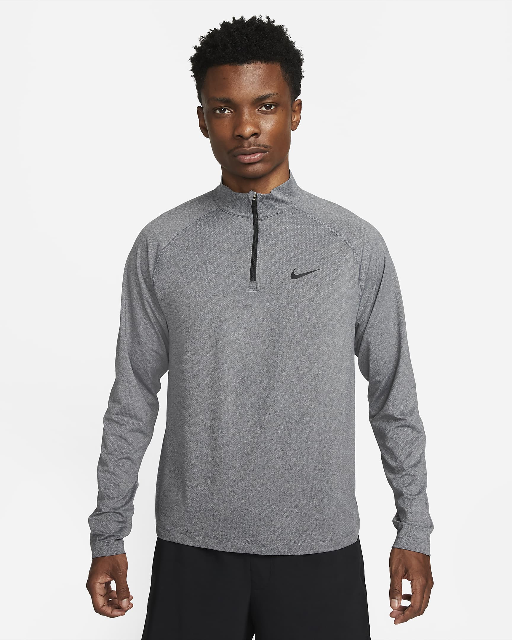 Nike Ready Men's Dri-FIT 1/4-Zip Fitness Top - Black/Heather/Black