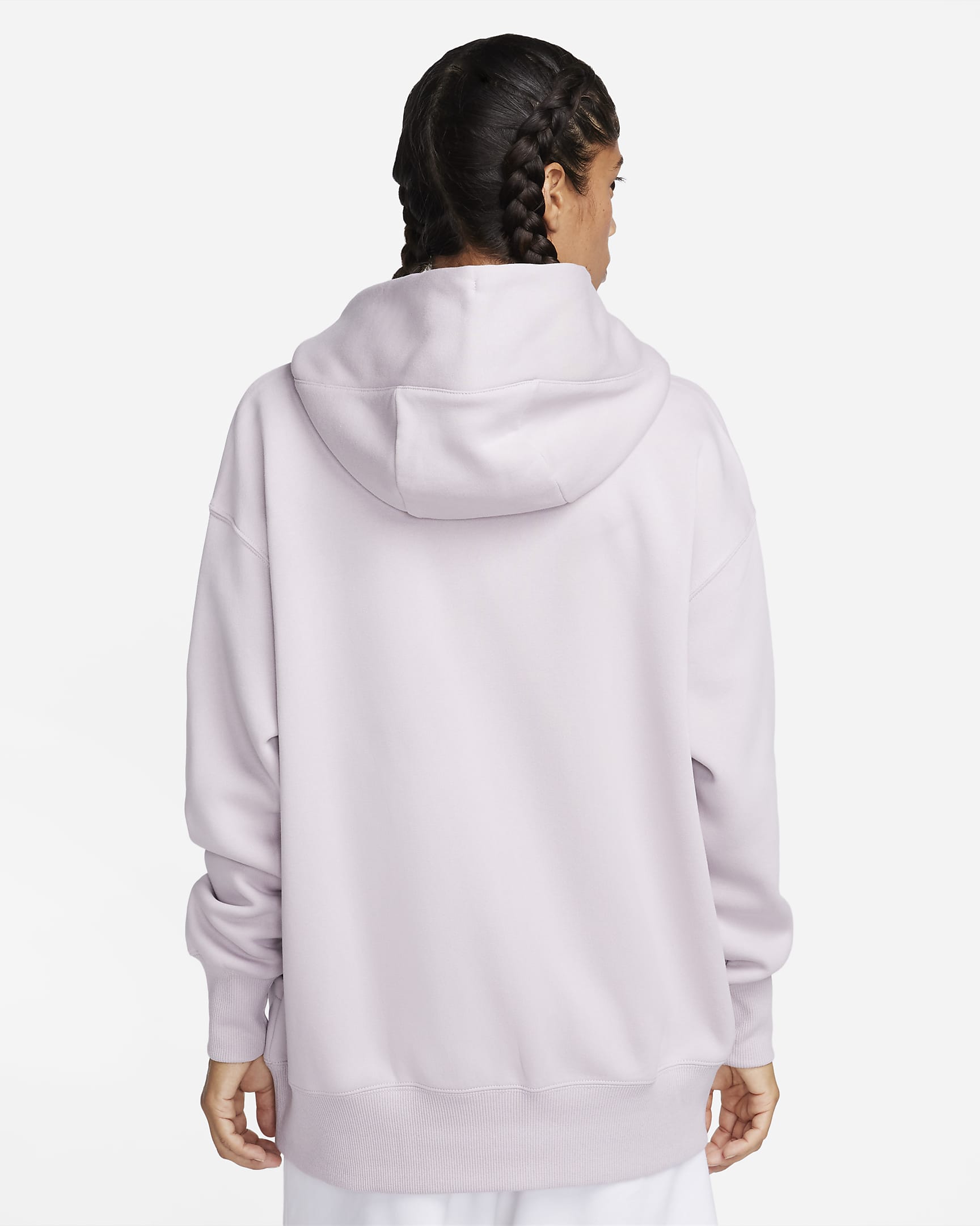 Nike Sportswear Phoenix Fleece Bol Kesimli Tam Boy Fermuarlı Kadın Kapüşonlu Üstü - Platinum Violet/Sail