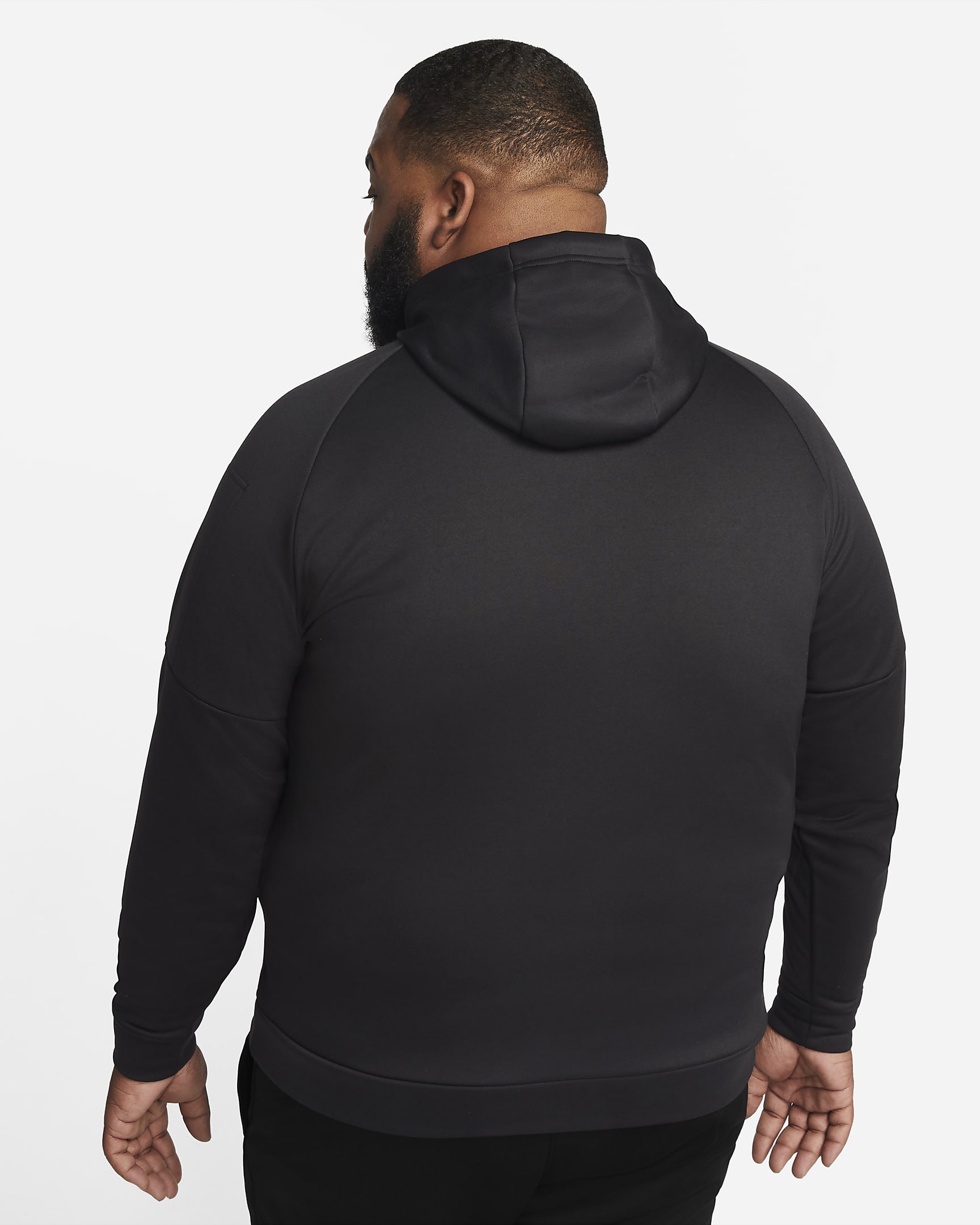 Nike Therma Men's Therma-FIT Hooded Fitness Sweatshirt - Black/Black/White