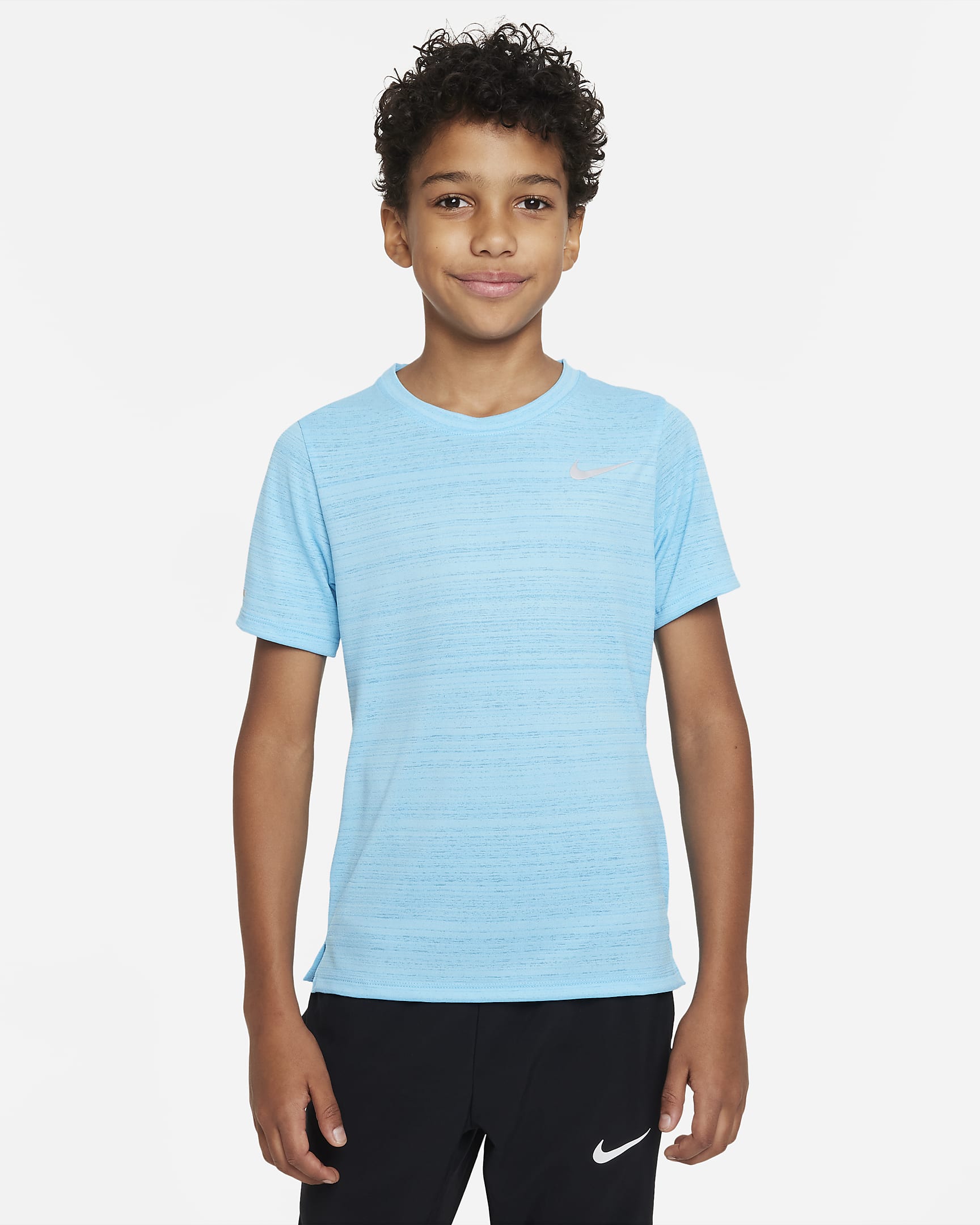 Nike Dri-FIT Miler Older Kids' (Boys') Training Top - Baltic Blue