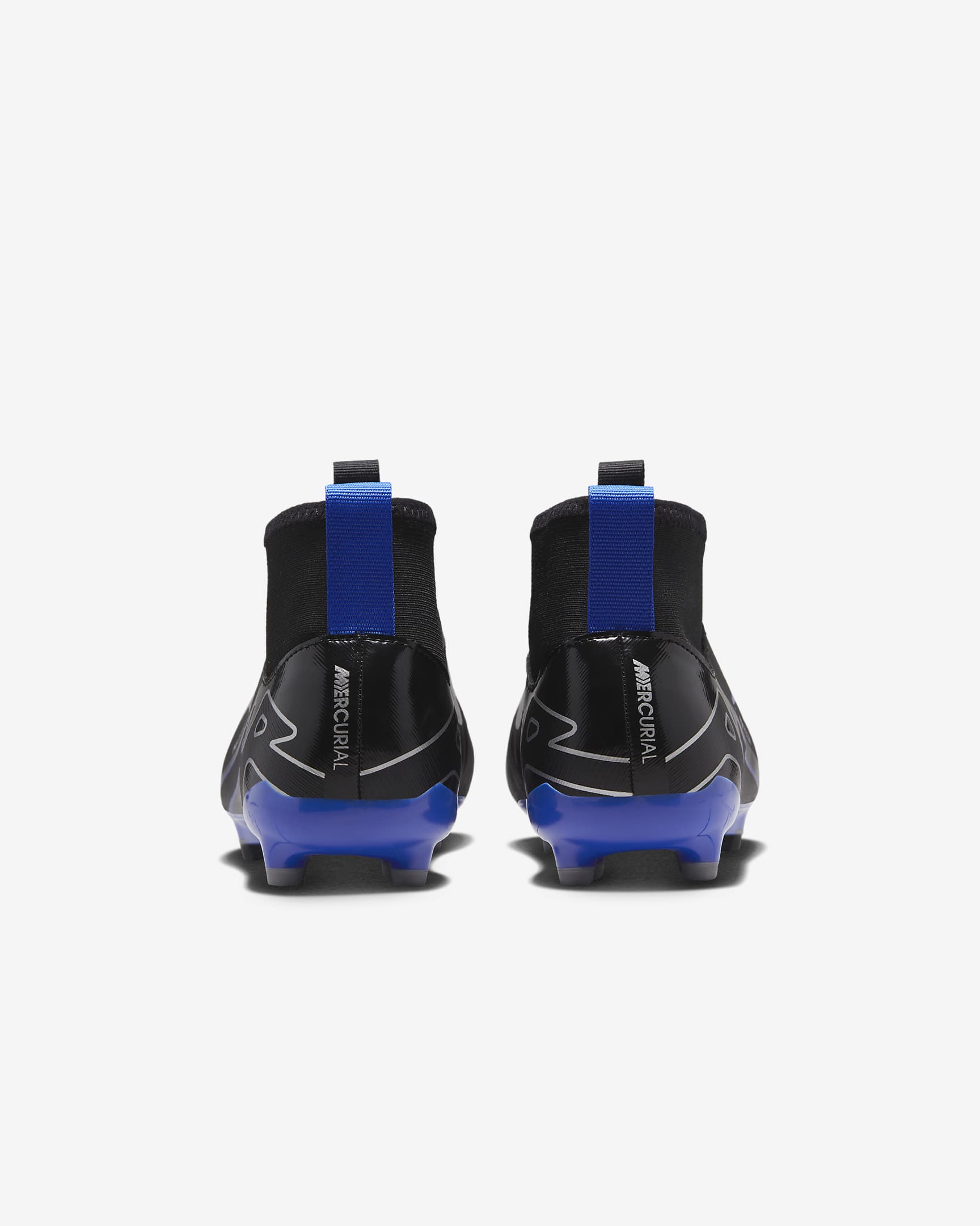 Nike Jr. Mercurial Superfly 9 Academy Little/Big Kids' Multi-Ground High-Top Soccer Cleats - Black/Hyper Royal/Chrome