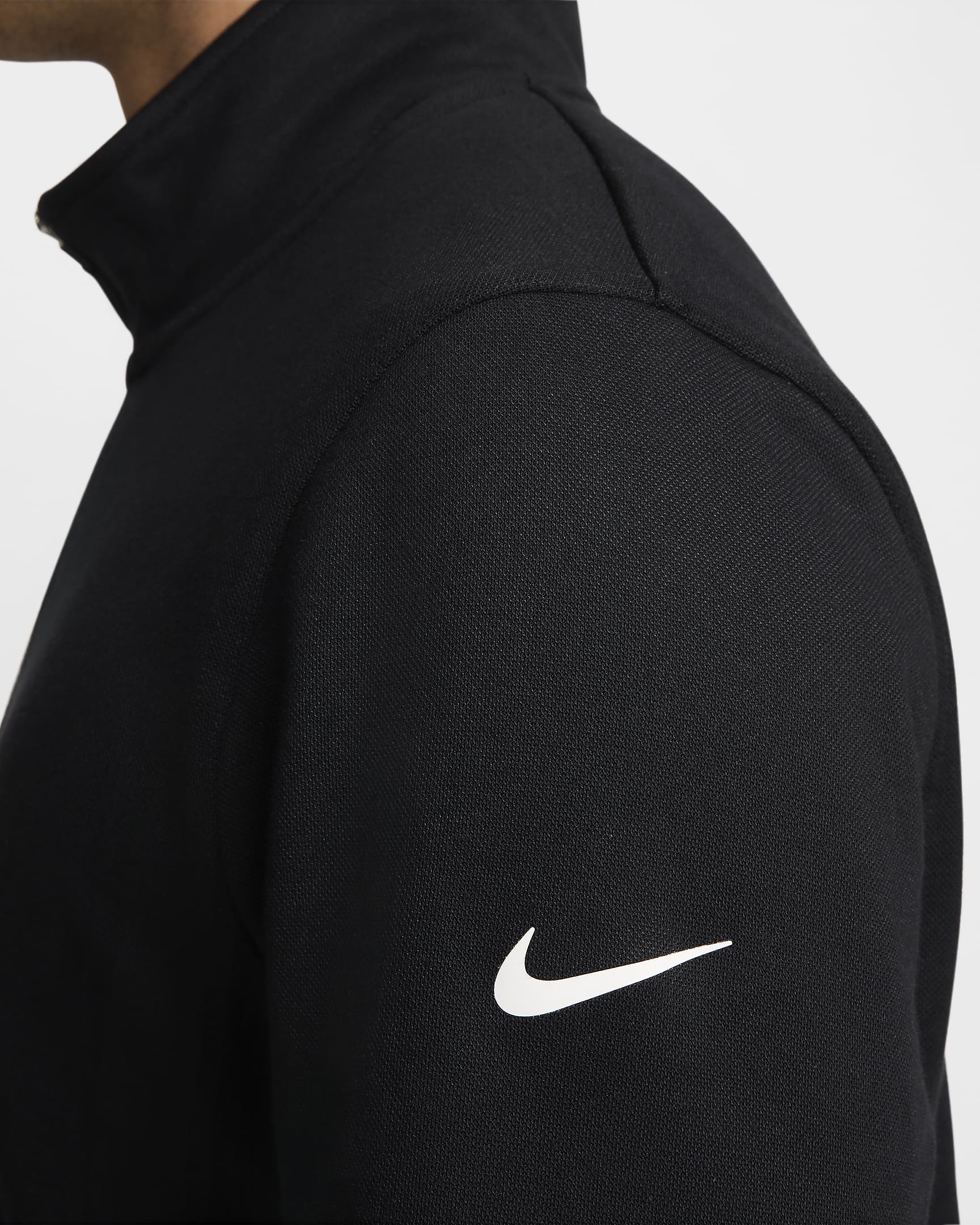 Maglia da golf con zip a metà lunghezza Nike Tour – Uomo - Nero/Bianco