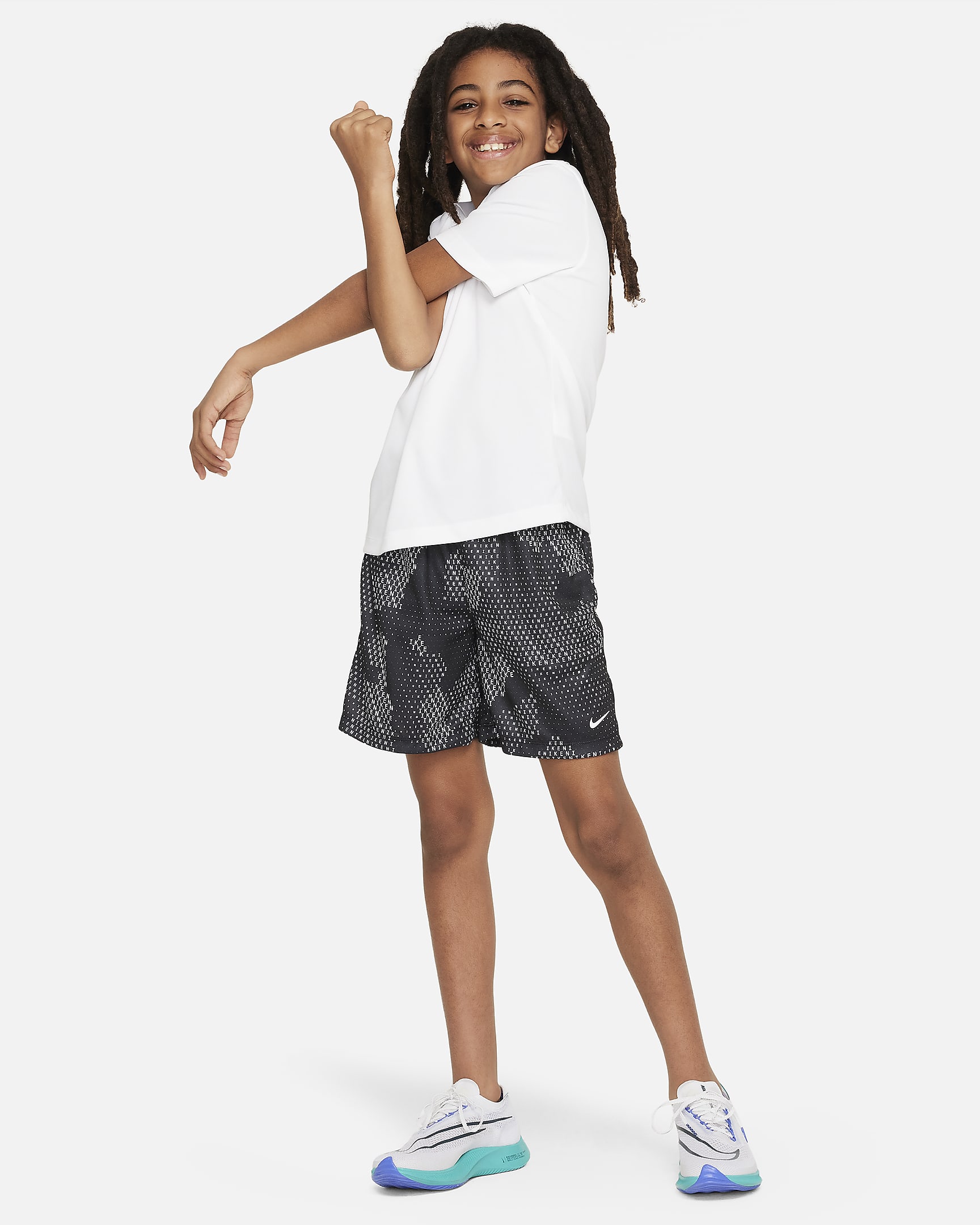 Nike Multi Older Kids' (Boys') Dri-FIT Shorts - Black/White