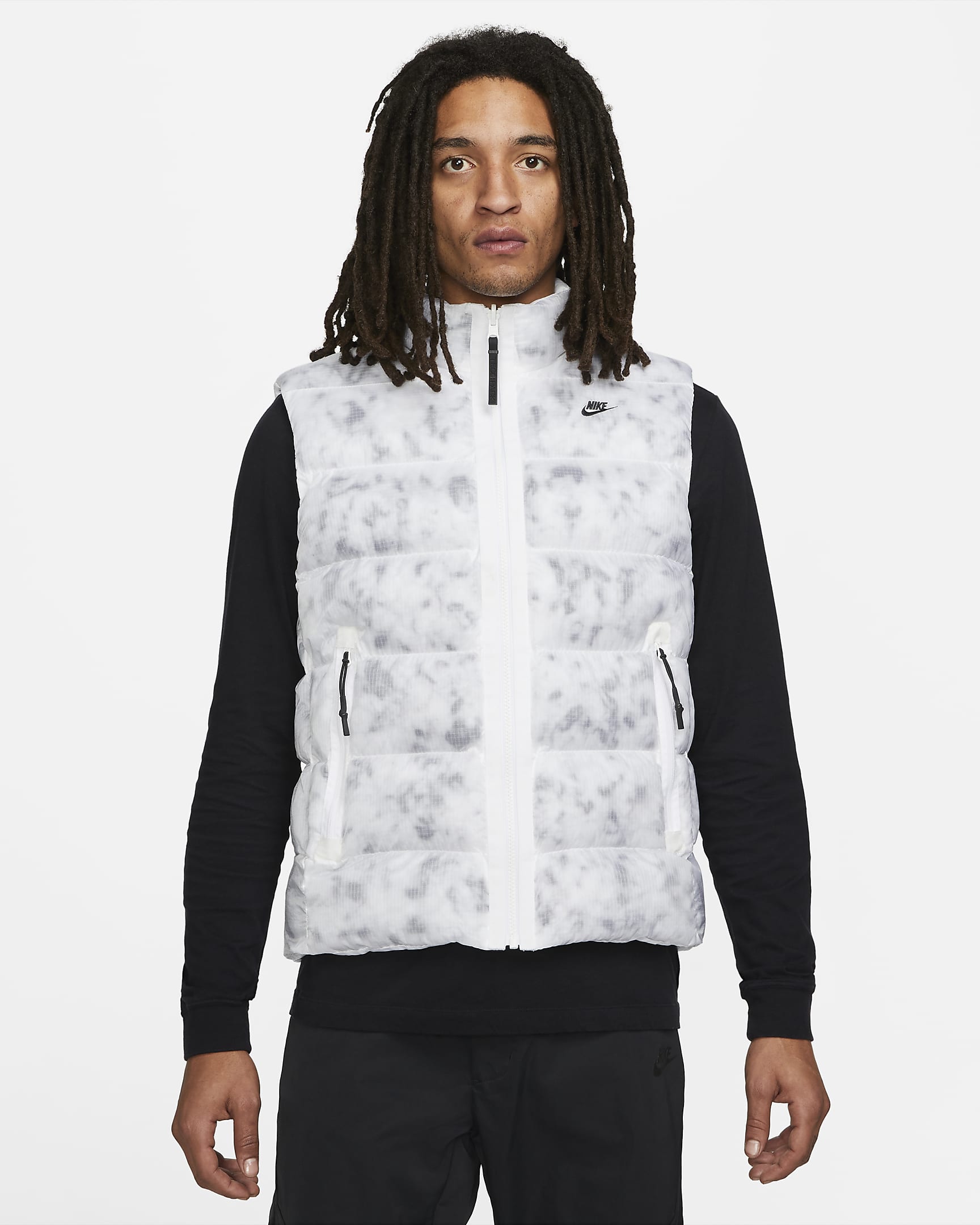Chaleco aislante para hombre Nike Sportswear Therma-FIT Tech Pack - Blanco/Negro