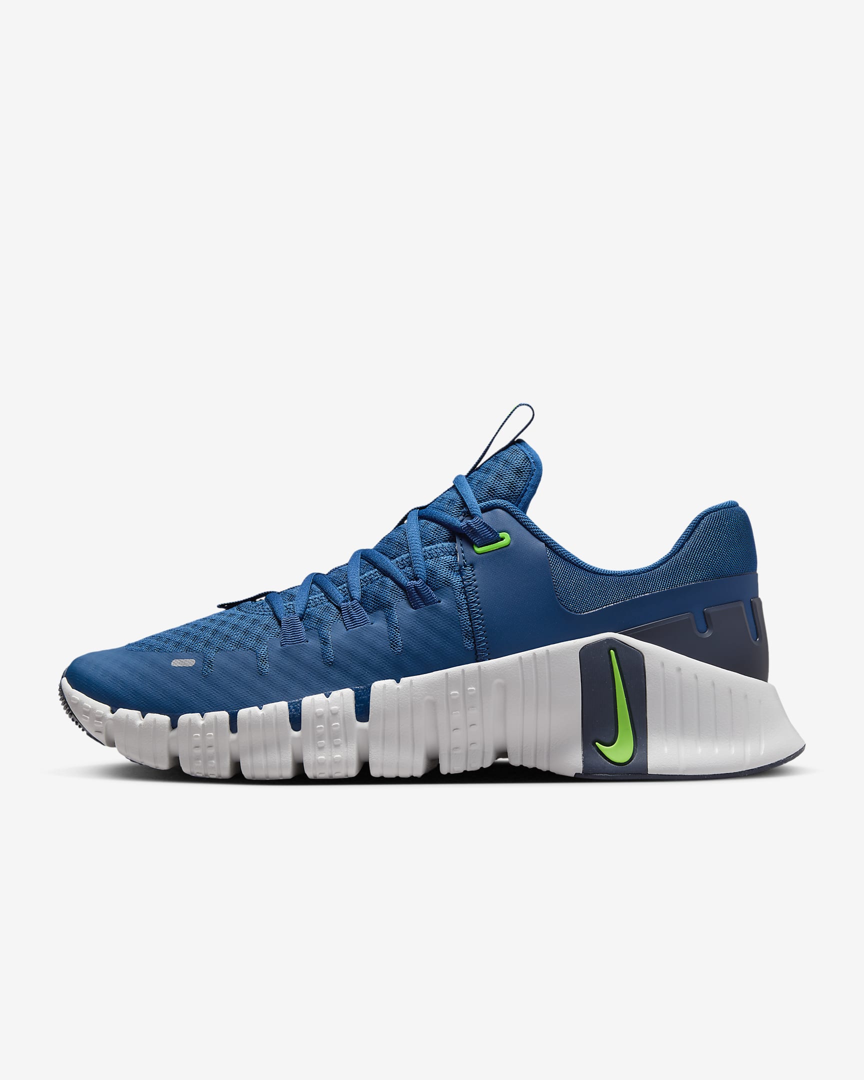 Nike Free Metcon 5 Men's Workout Shoes - Court Blue/Thunder Blue/Platinum Tint/Green Strike