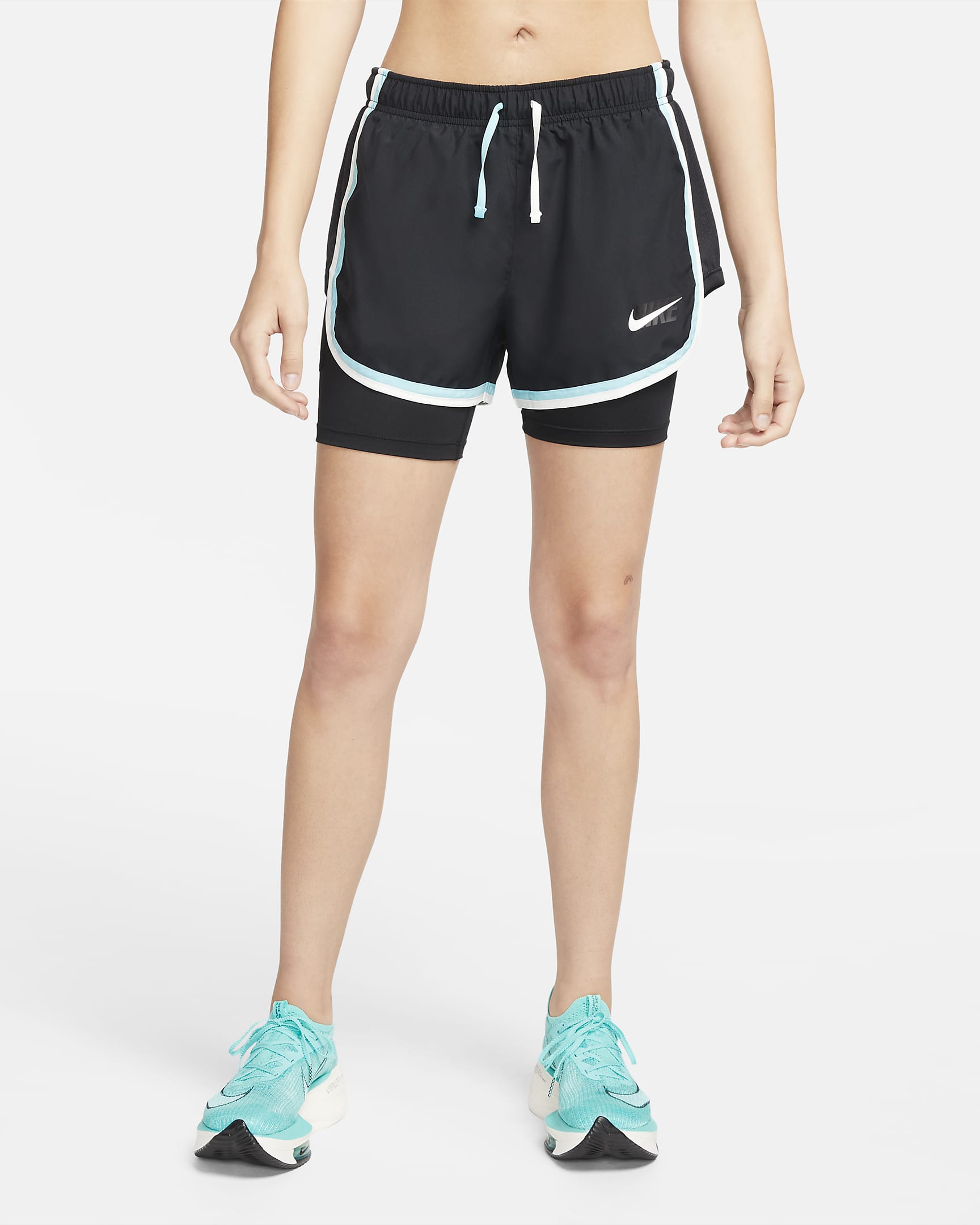 Nike Dri-FIT Tempo Icon Clash Women's 2-In-1 Running Shorts - Black/Copa/Sail/Sail