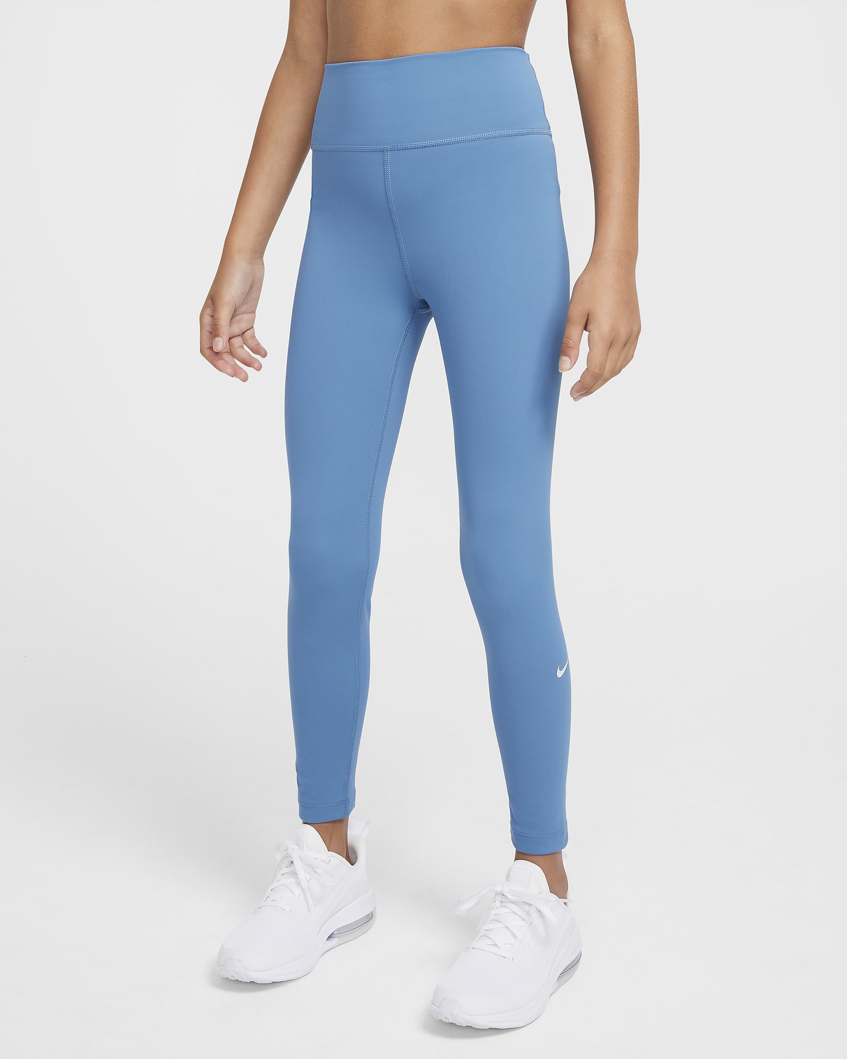 Nike One Older Kids' (Girls') Dri-FIT High-Waisted Leggings - Aegean Storm/Glacier Blue