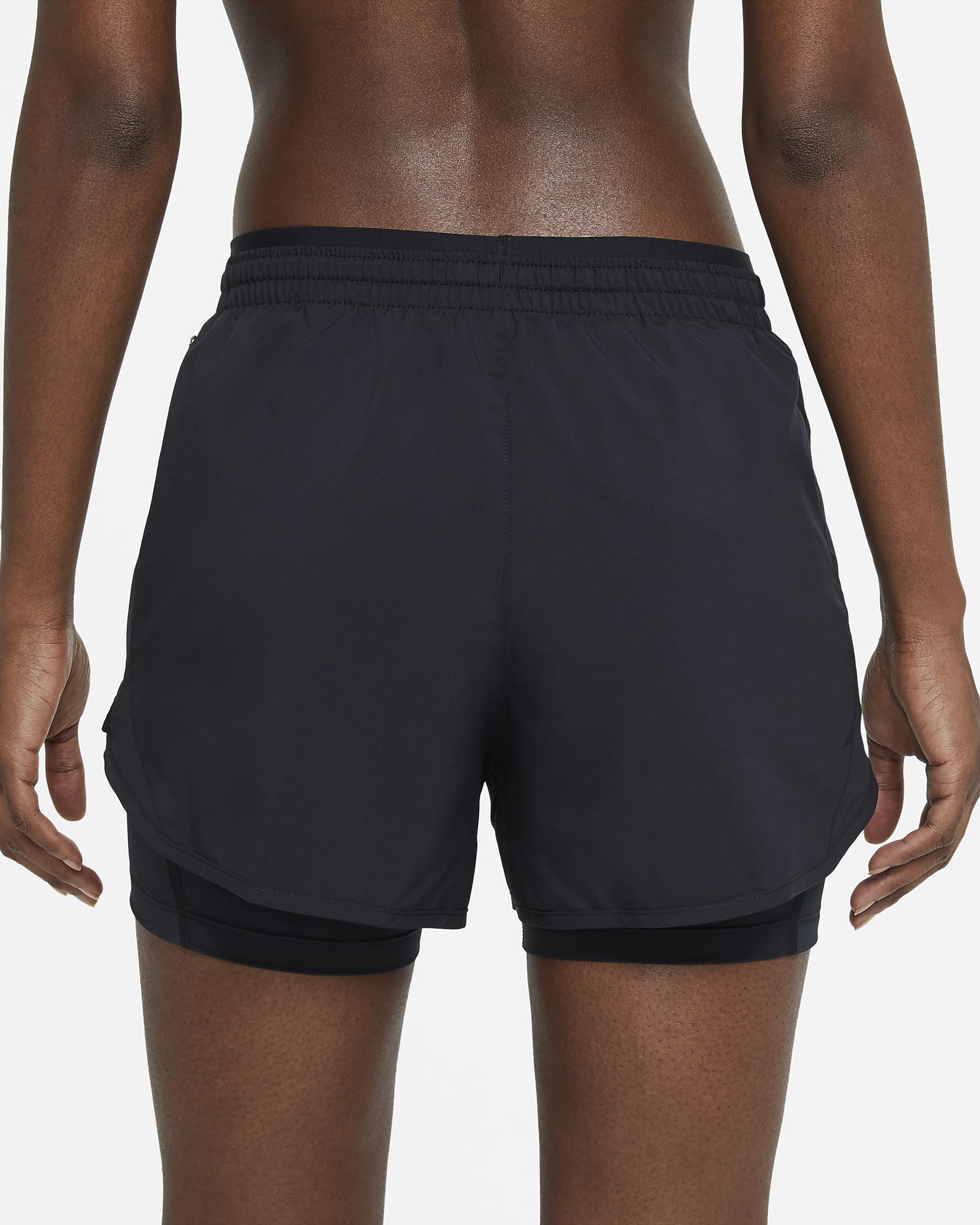 Calções de running 2 em 1 Nike Tempo Luxe para mulher - Preto/Preto