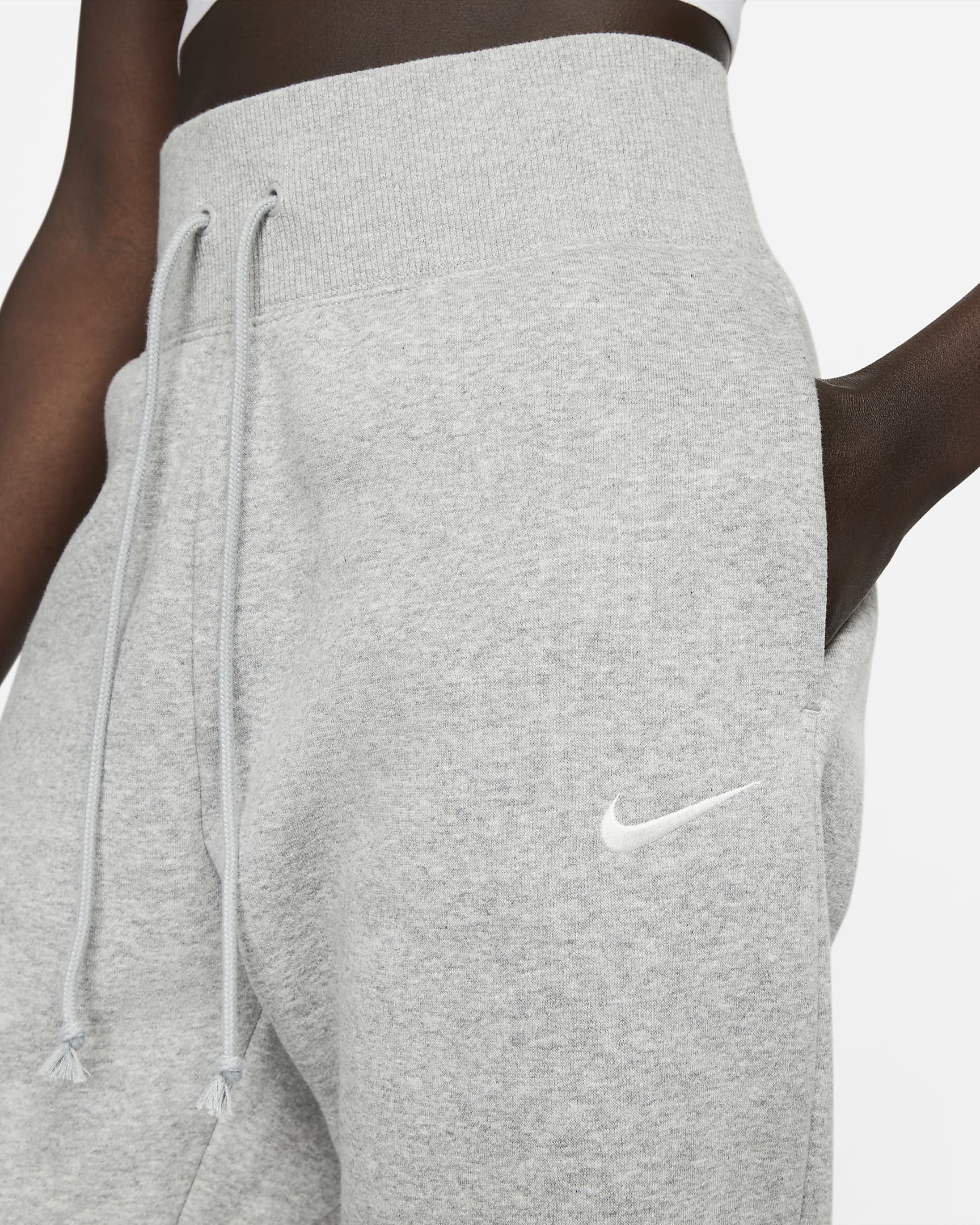 Nike Sportswear Phoenix Fleece Damen-Jogger mit hohem Bund - Dark Grey Heather/Sail