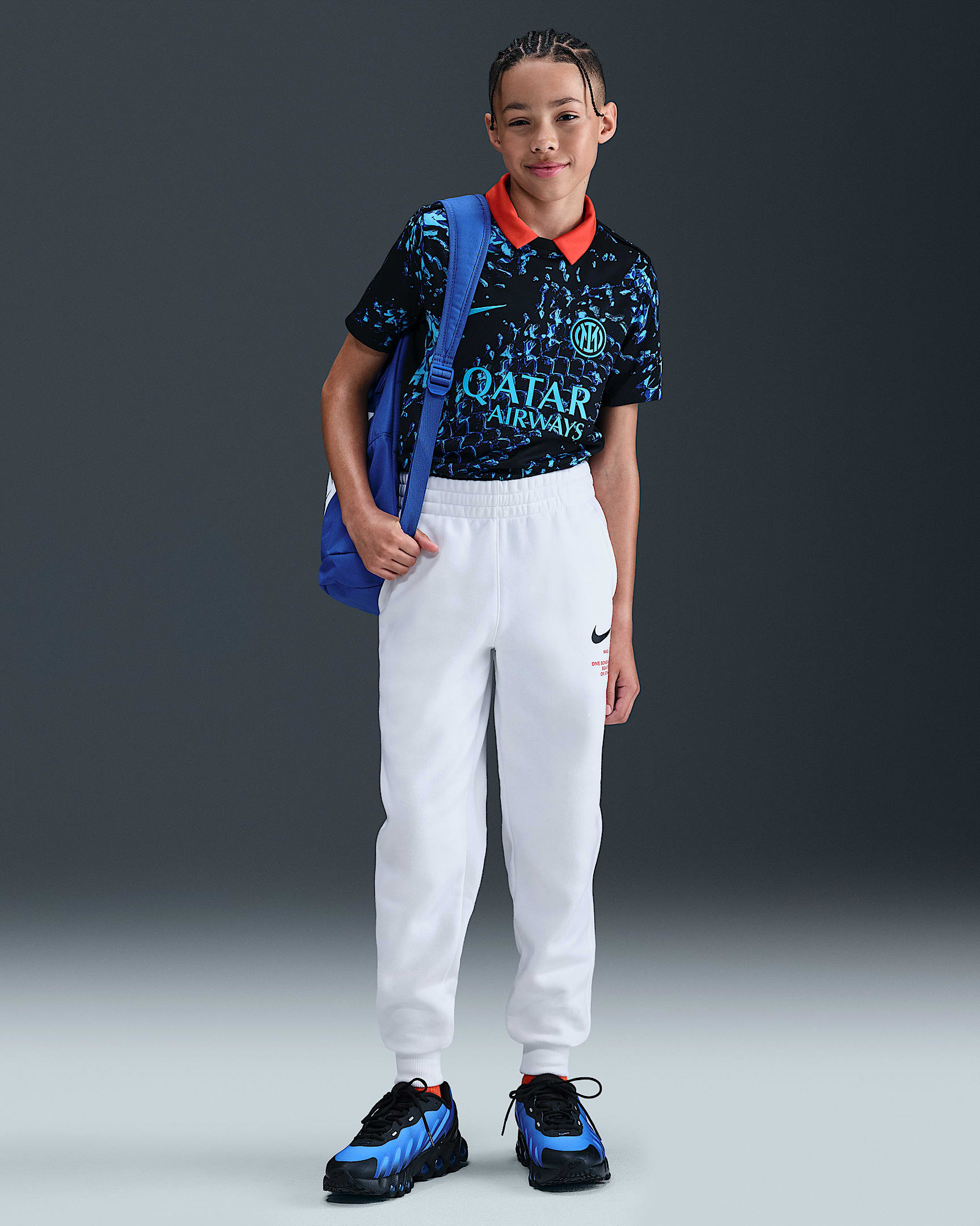 Nike Sportswear Older Kids' (Boys') Fleece Joggers - White/Black