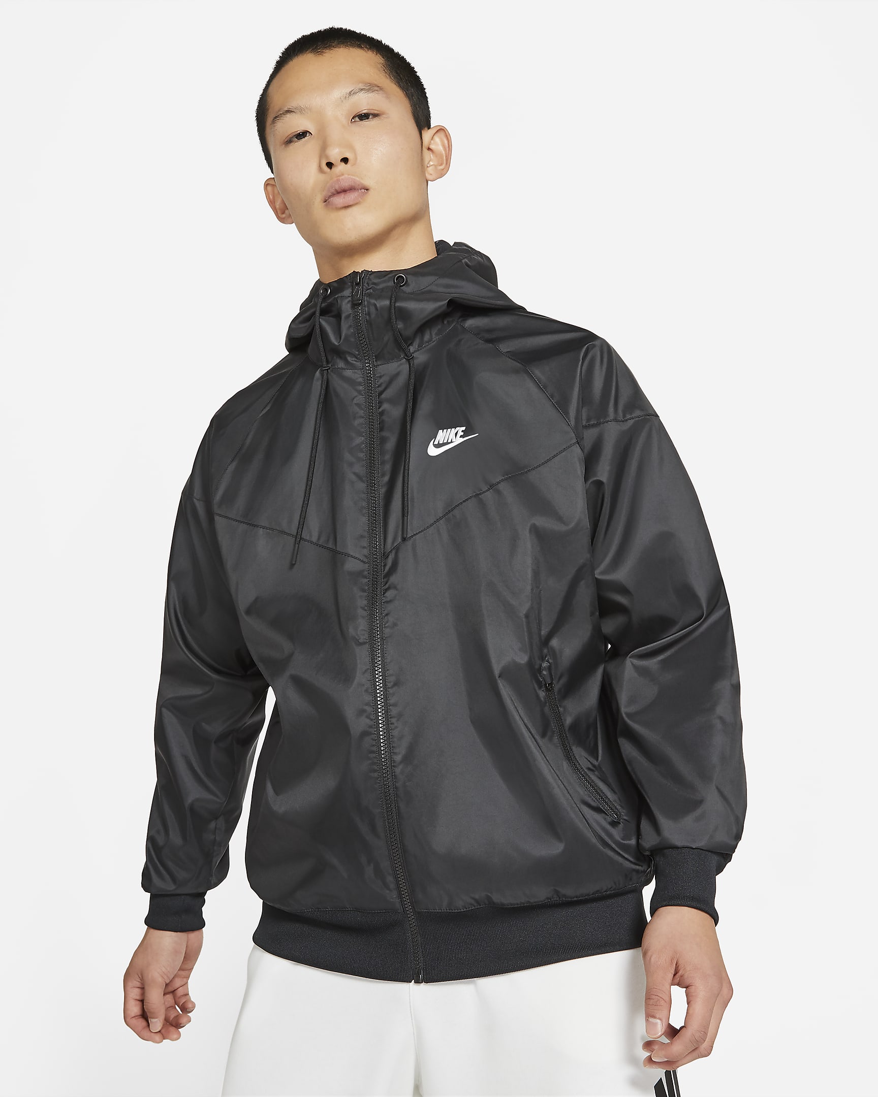 Nike Sportswear Windrunner Men's Hooded Jacket - Black/White