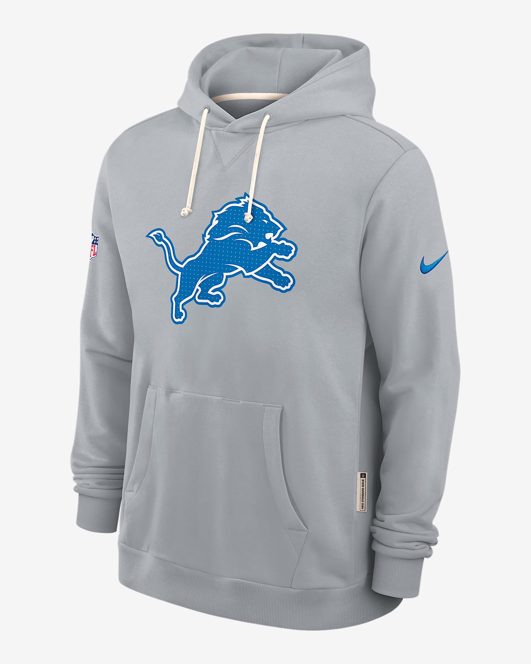 Sudadera con gorro sin cierre Nike Dri-FIT de la NFL para hombre Detroit Lions Initial Home Sideline - Gris lobo
