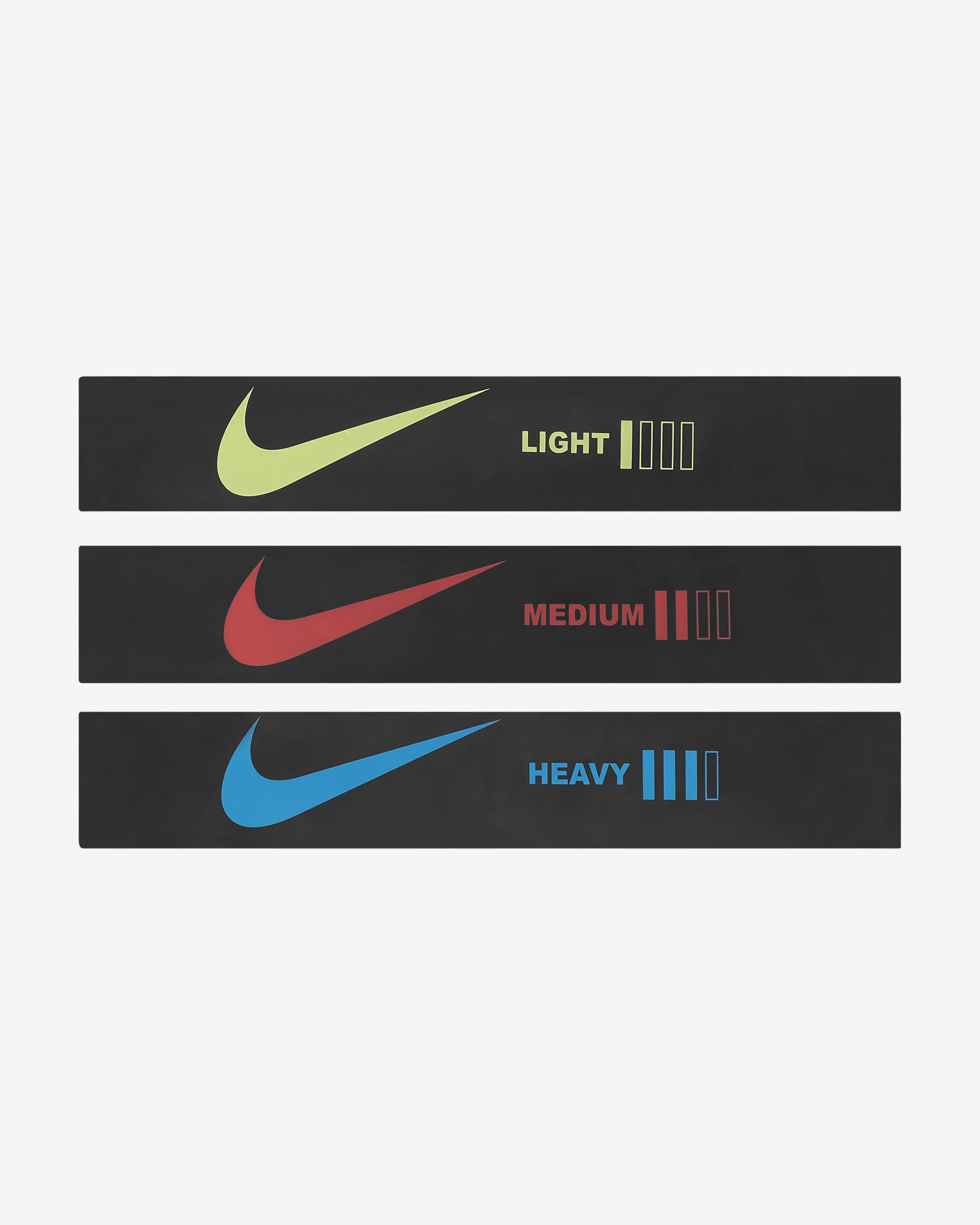 Mini bandas de resistencia Nike (paquete de 3) - Negro/Negro