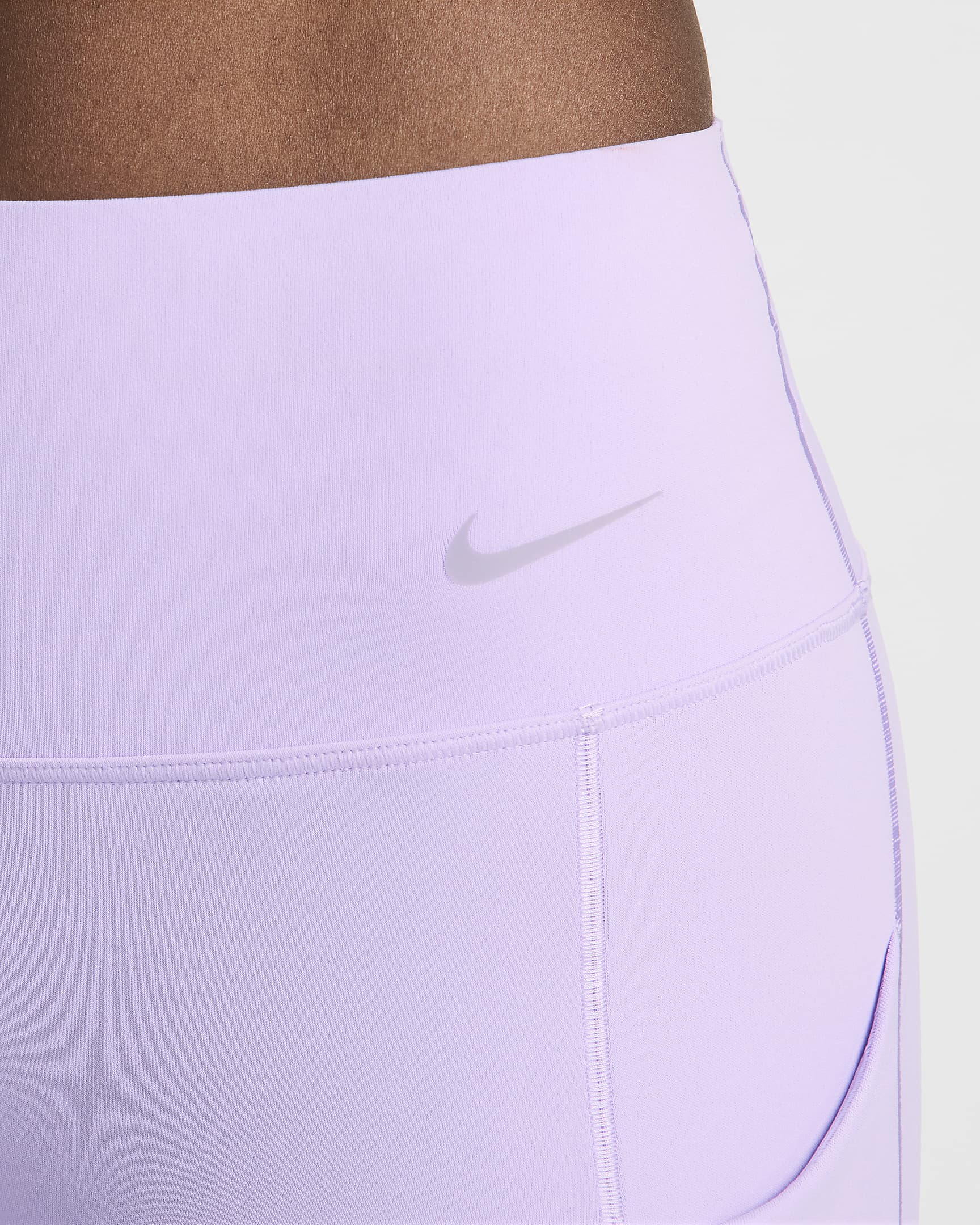 Nike Universa Women's Medium-Support Mid-Rise Full-Length Leggings with Pockets - Lilac Bloom/Black