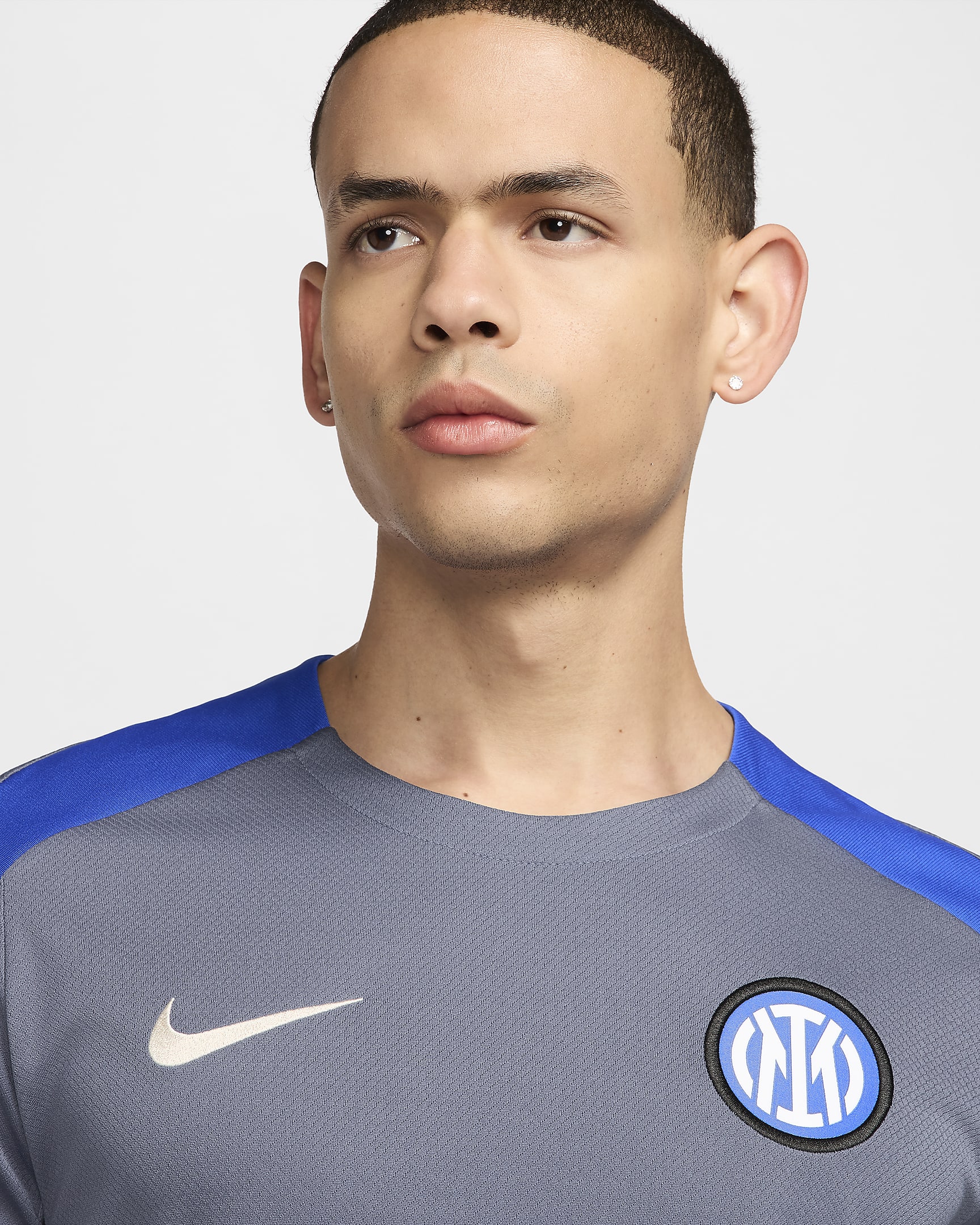 Inter Milan Strike Men's Nike Dri-FIT Soccer Short-Sleeve Top - Diffused Blue/Lyon Blue/Sanddrift