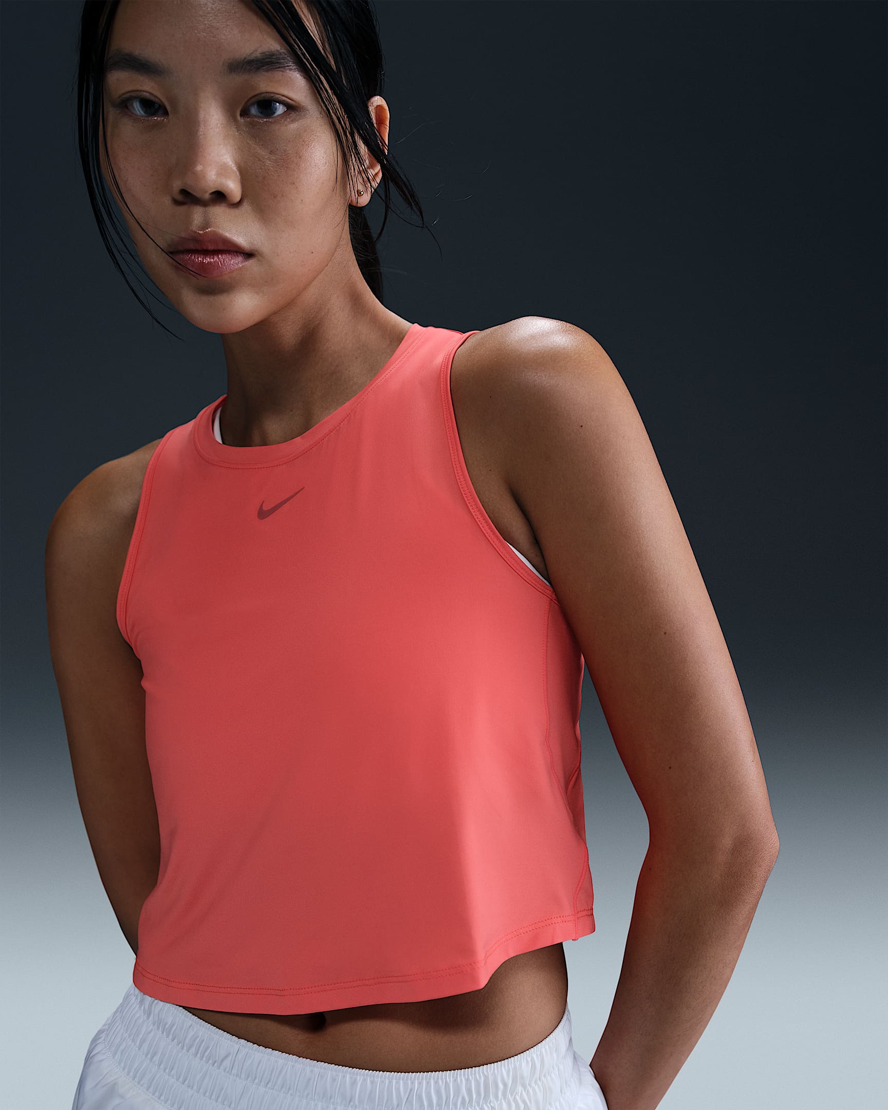 Nike One Classic Women's Dri-FIT Cropped Tank Top - Magic Ember/Black