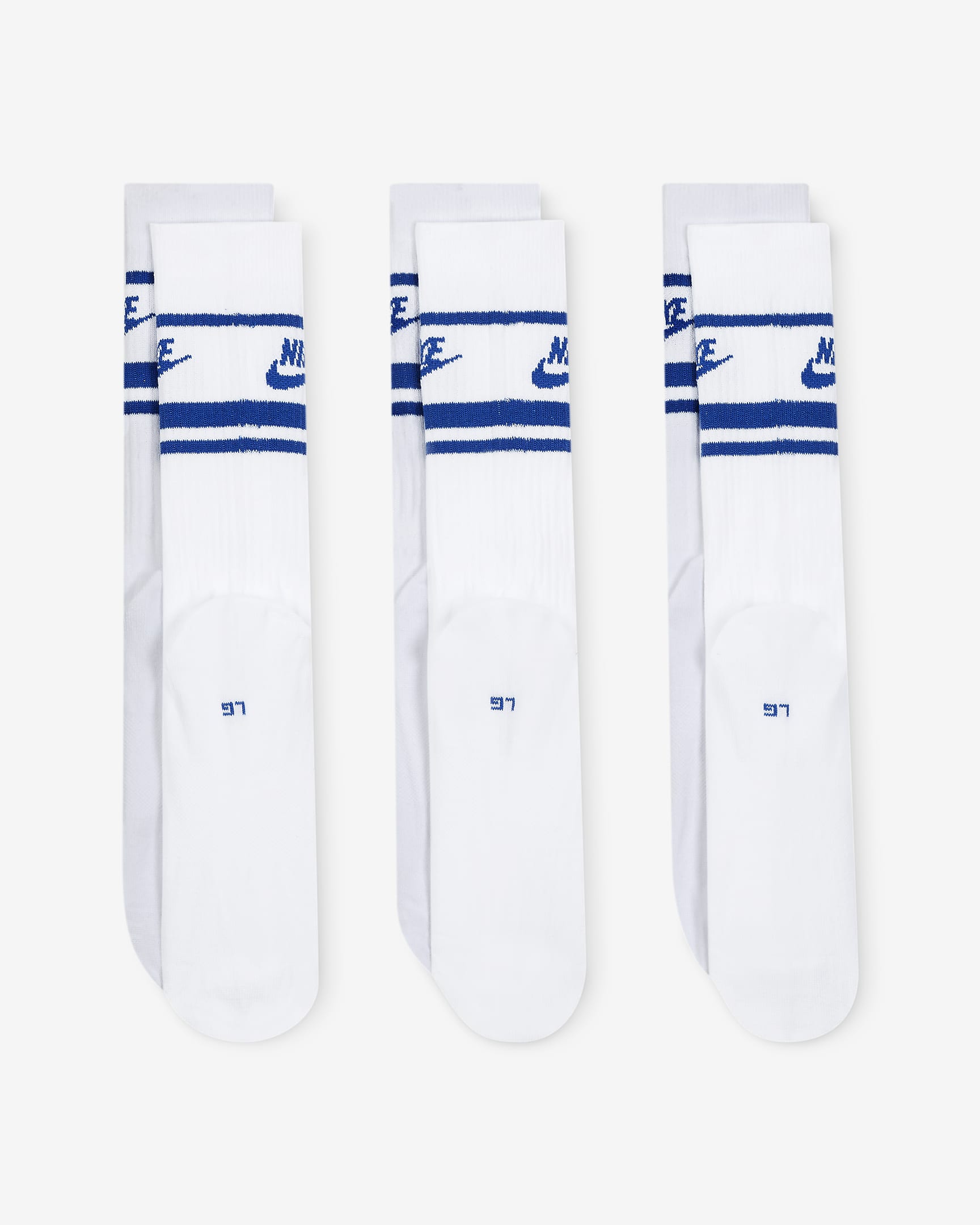 Chaussettes mi-mollet Nike Sportswear Dri-FIT Everyday Essential (3 paires) - Blanc/Game Royal/Game Royal