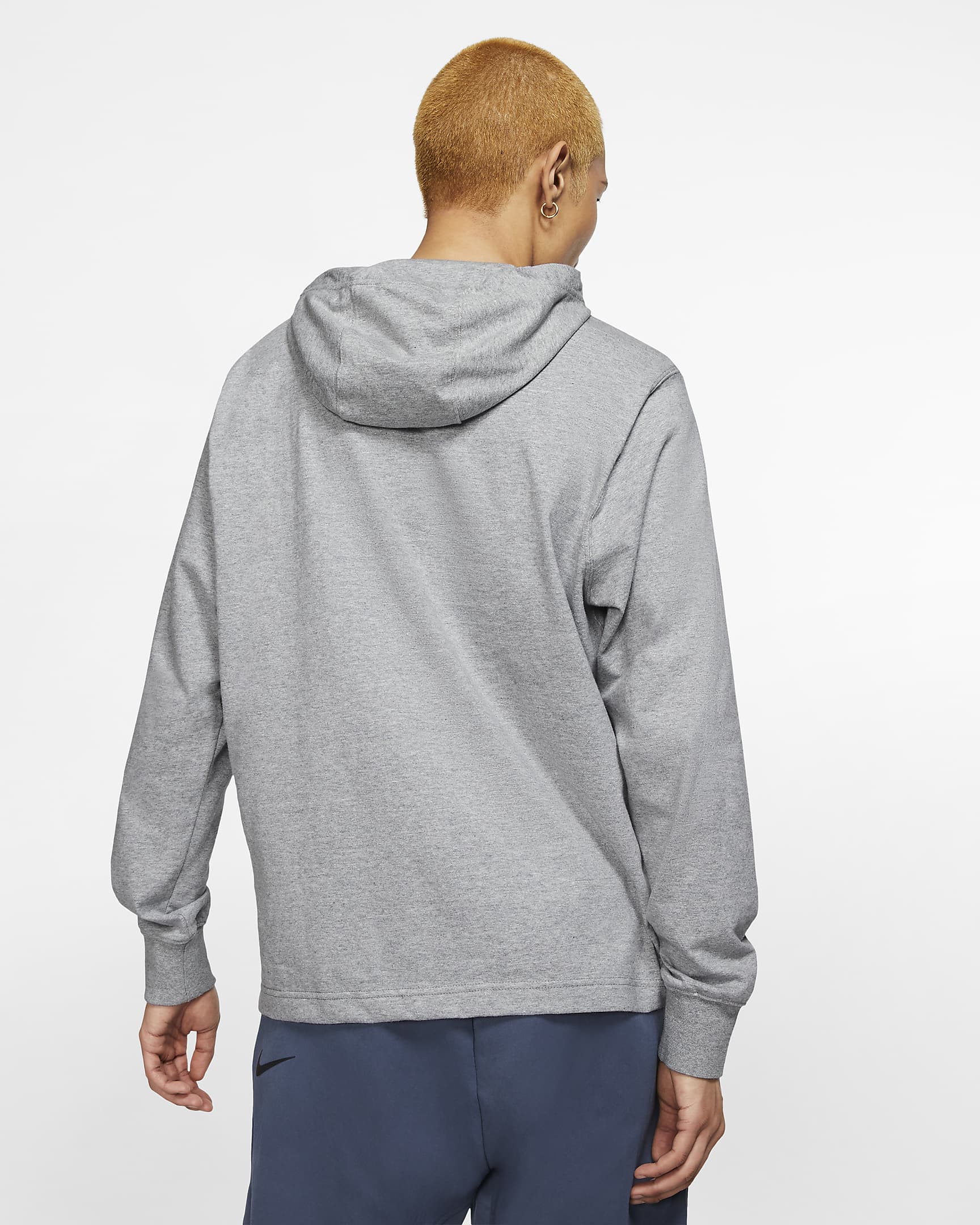 Nike Sportswear Club Men's Jersey Pullover Hoodie - Dark Grey Heather/White