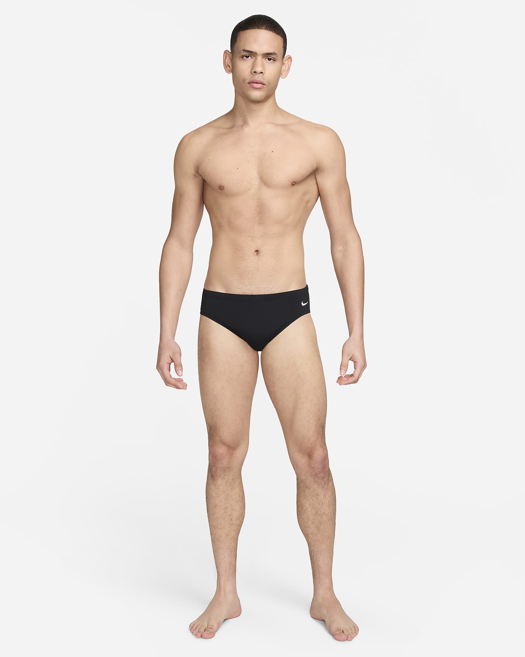 Nike Solid Men's Swimming Briefs - Black/Black/White