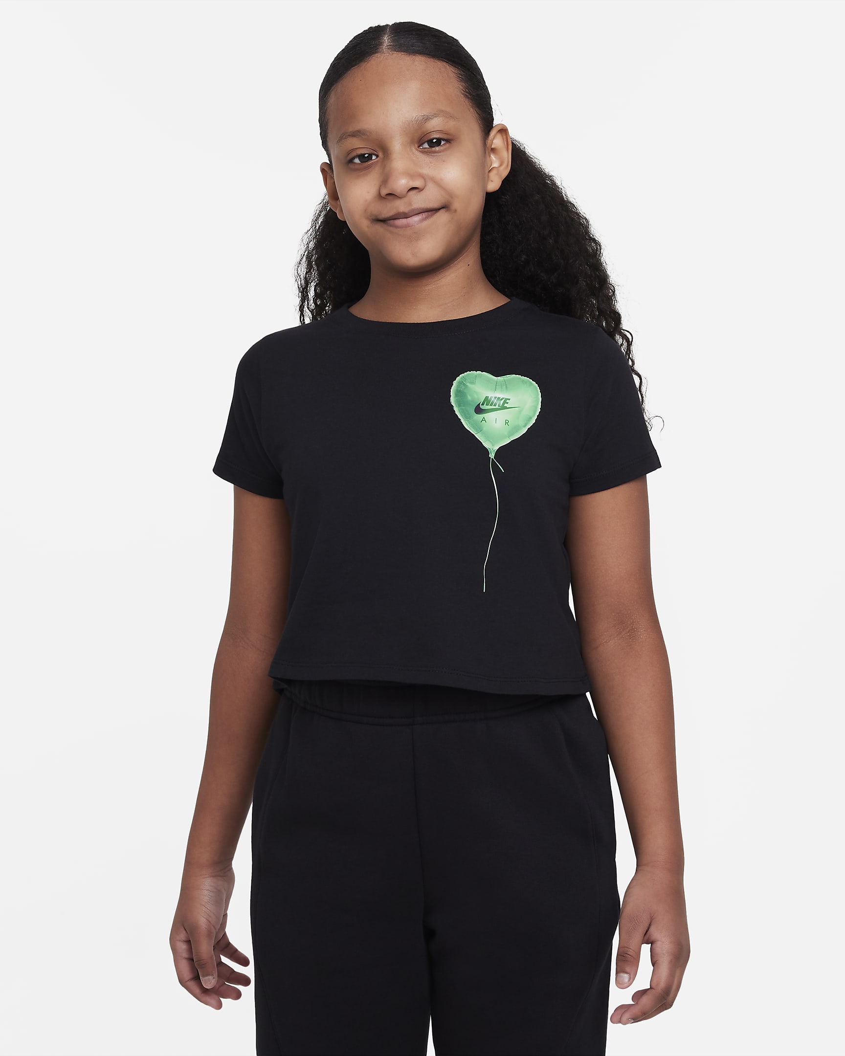 Nike Sportswear Older Kids' (Girls') Crop T-Shirt - Black