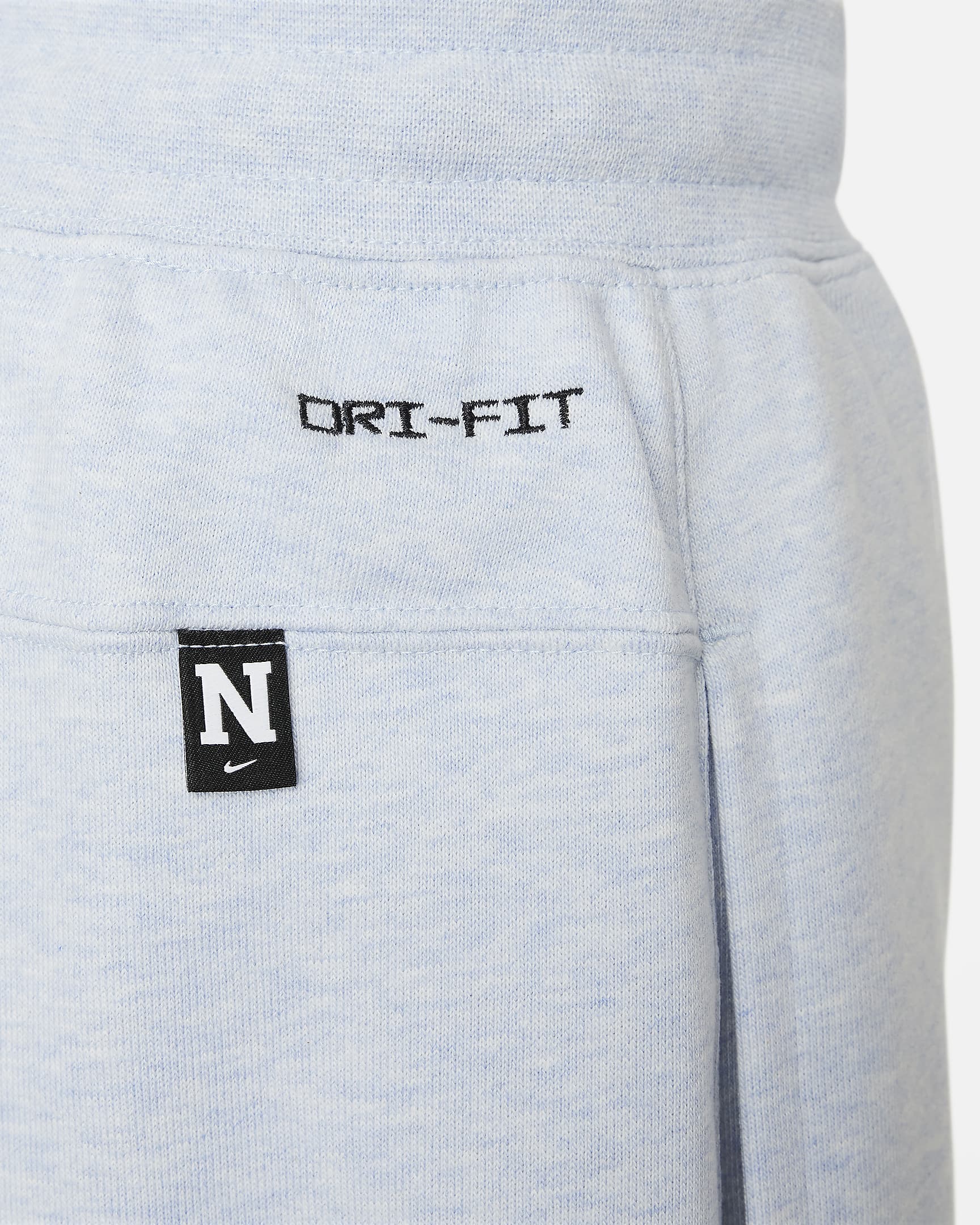 Nike Dri-FIT Athletics Pantalons curts de teixit Fleece d'entrenament - Nen - Light Armory Blue/Jaspiat/Blanc