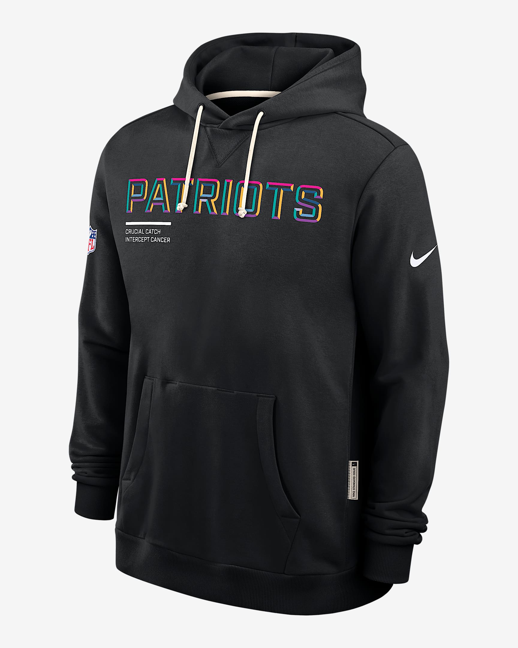 New England Patriots Crucial Catch Sideline Men's Nike Dri-FIT NFL Pullover Hoodie - Black