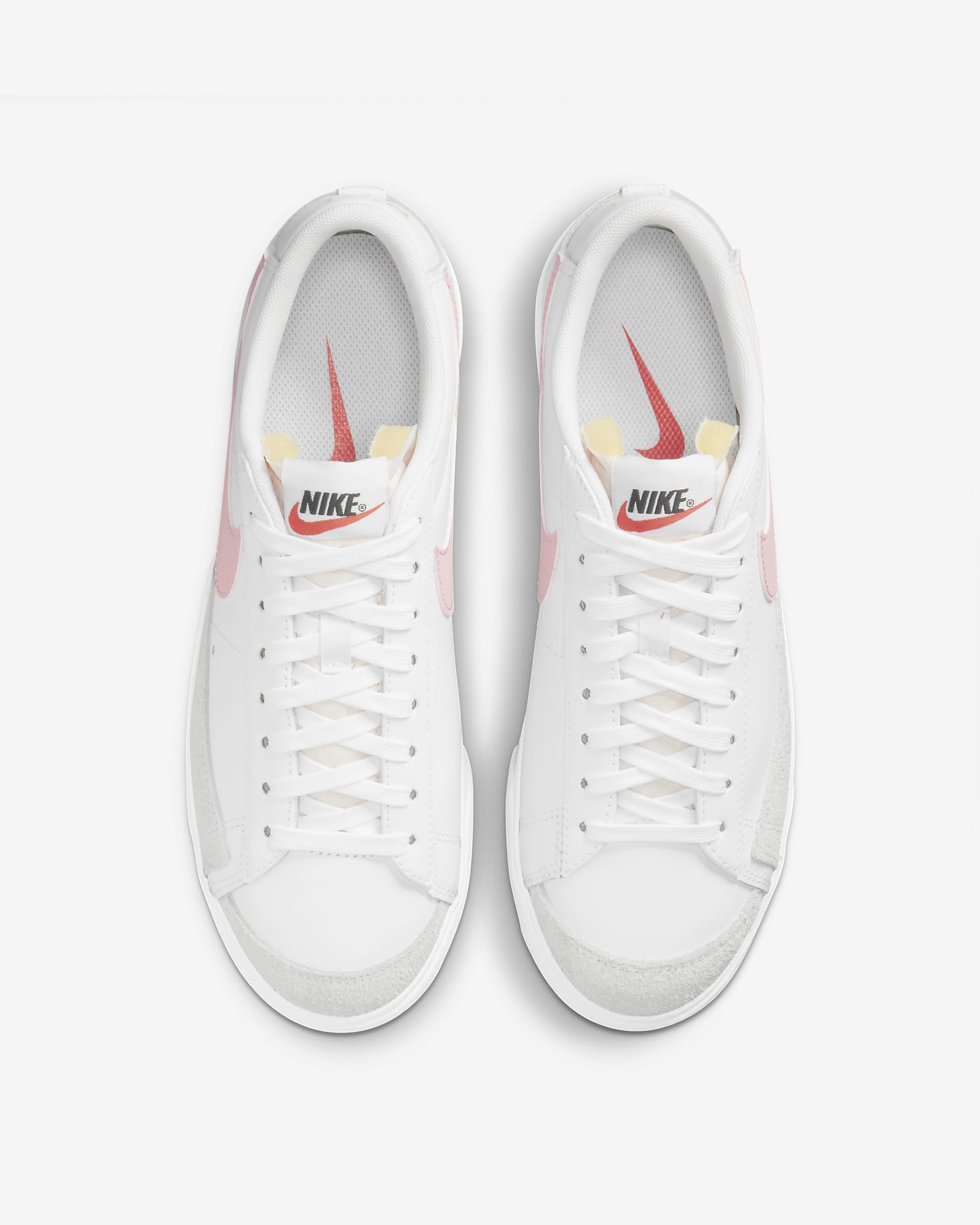 Nike Blazer Low Platform Women's Shoes - White/Summit White/Black/Pink Glaze
