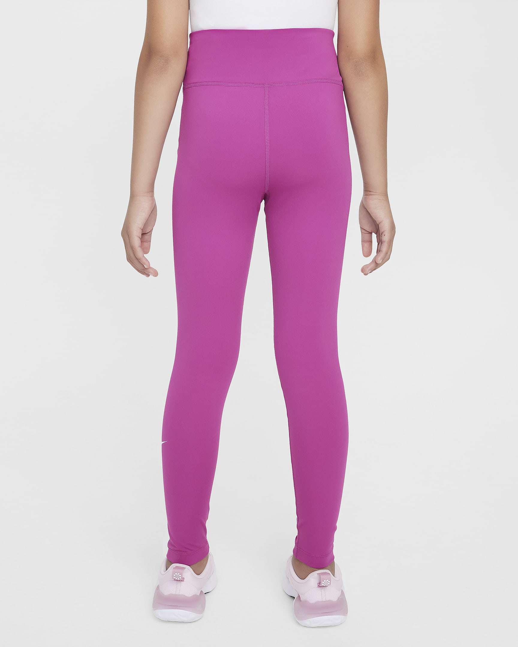 Nike One magas derekú, Dri-FIT leggings nagyobb gyerekeknek (lányoknak) - Hot Fuchsia/Fehér