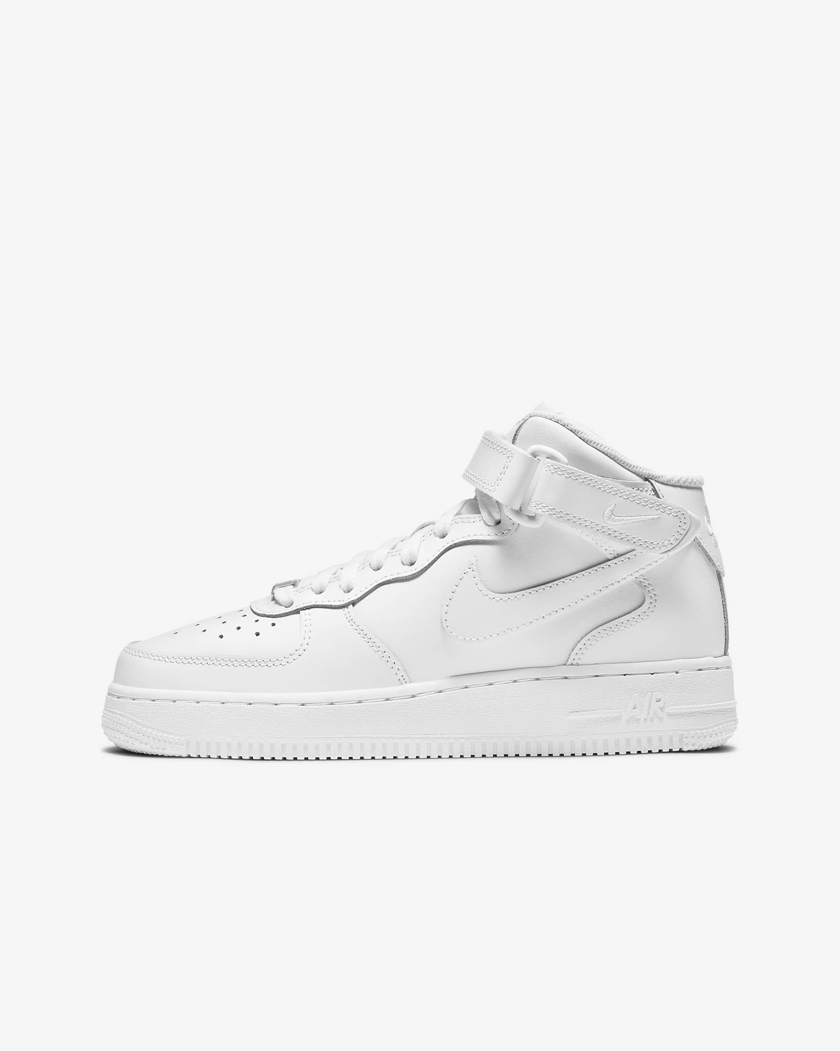 Nike Air Force 1 Mid LE Big Kids' Shoes - White/White