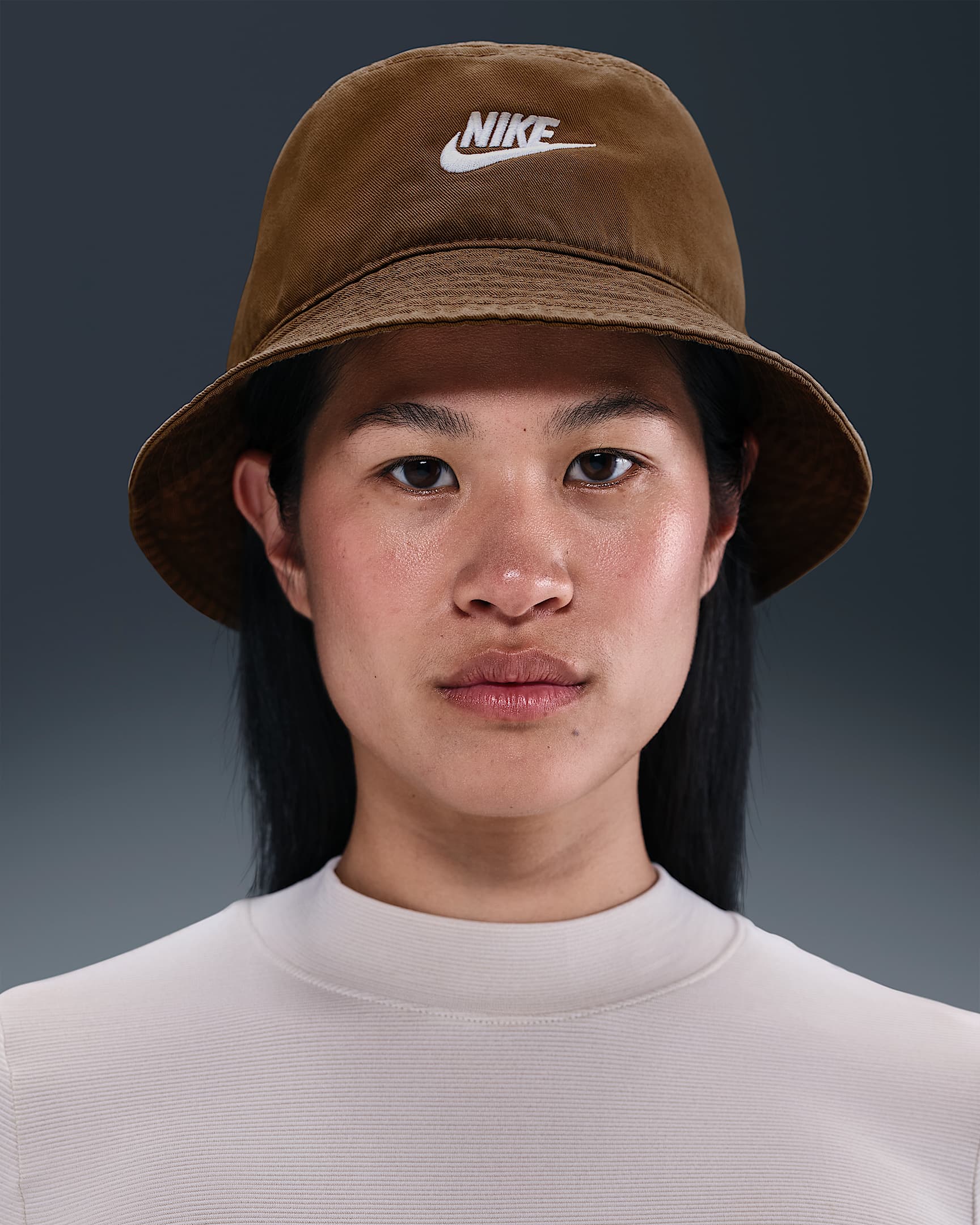 나이키 에이펙스 퓨추라 워시드 버킷 햇 - 모스우드 브라운/화이트