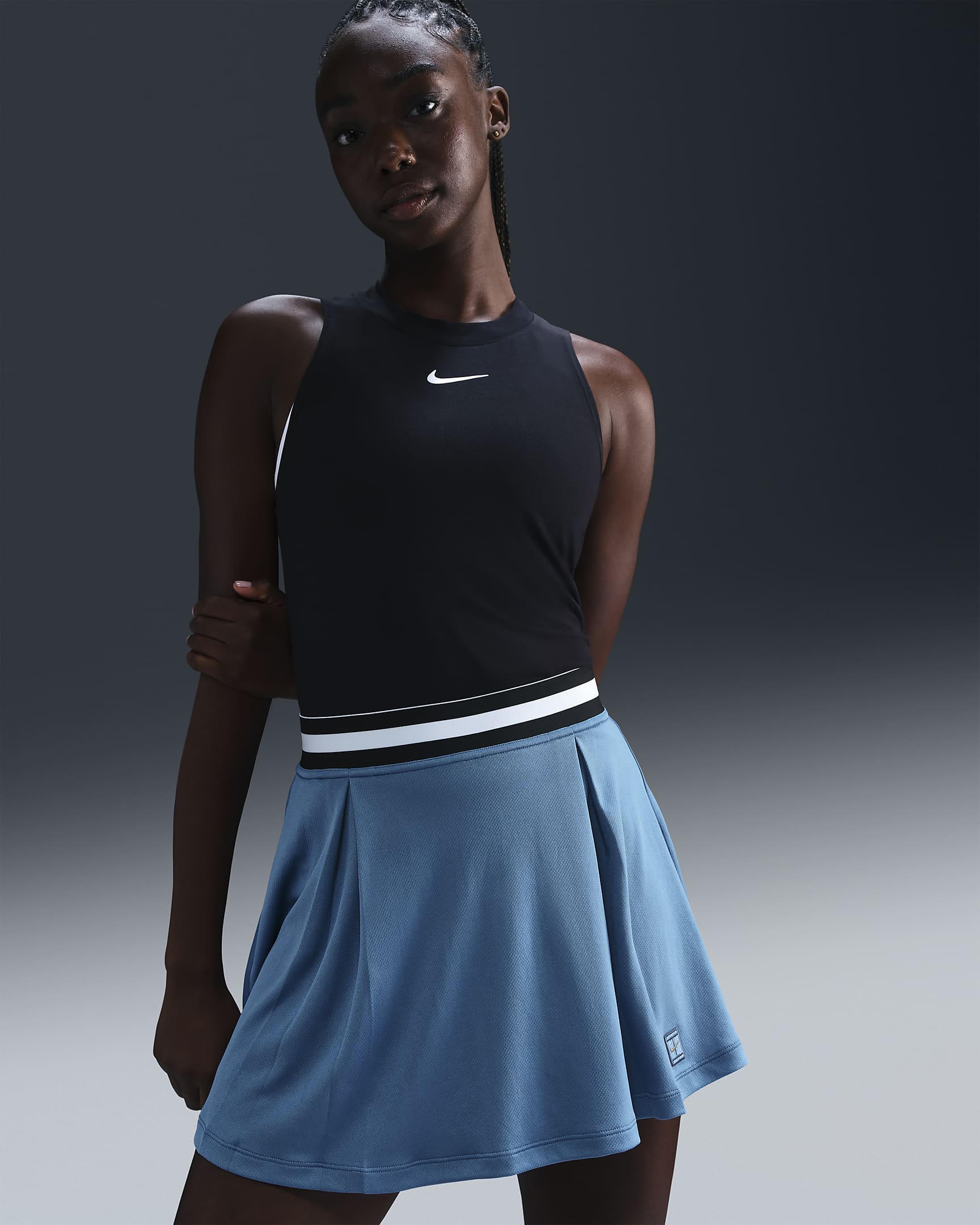 NikeCourt Dri-FIT Heritage Women's Tennis Skirt - Aegean Storm