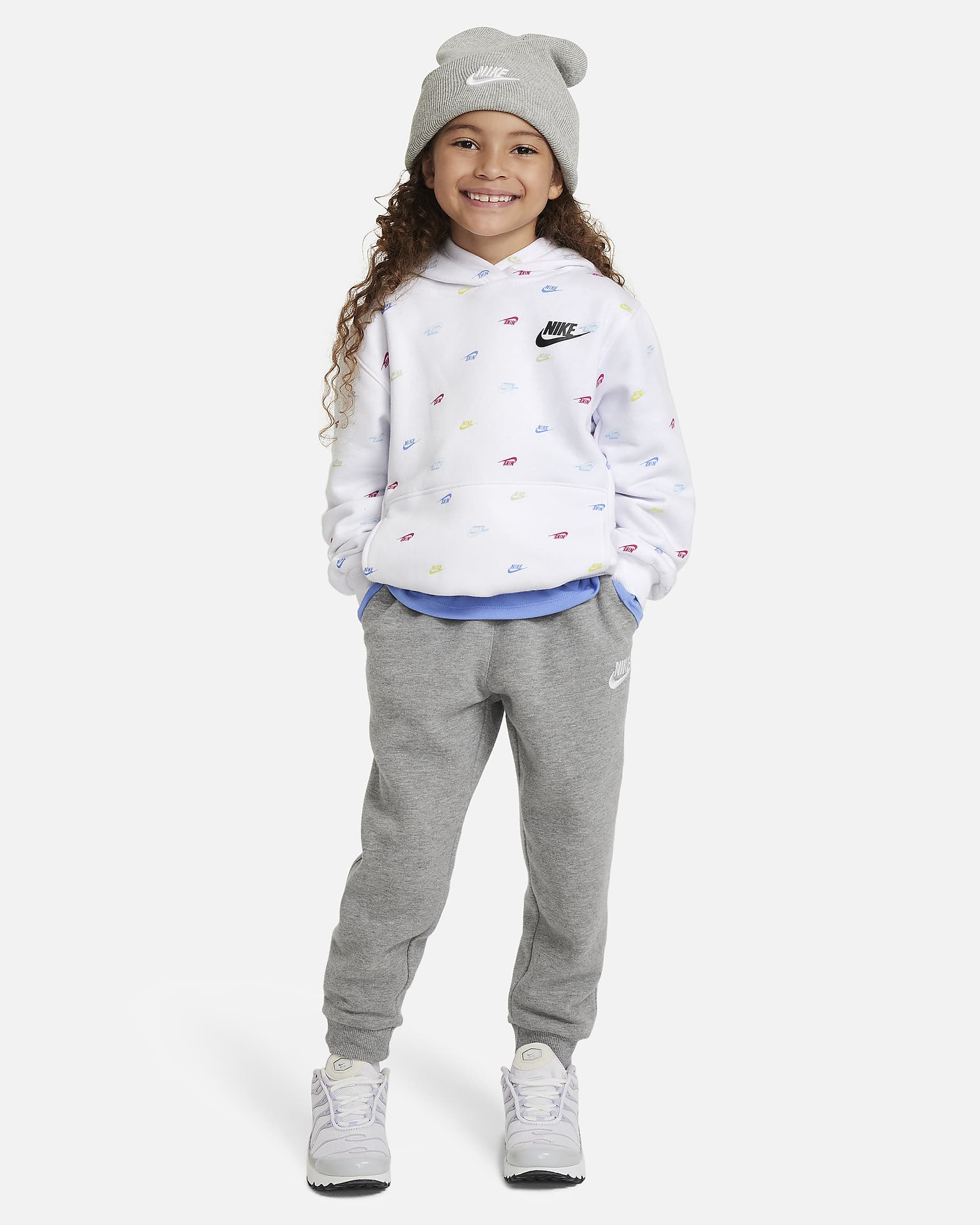 Sudadera con gorro para niños talla pequeña Nike Pullover Hoodie - Blanco