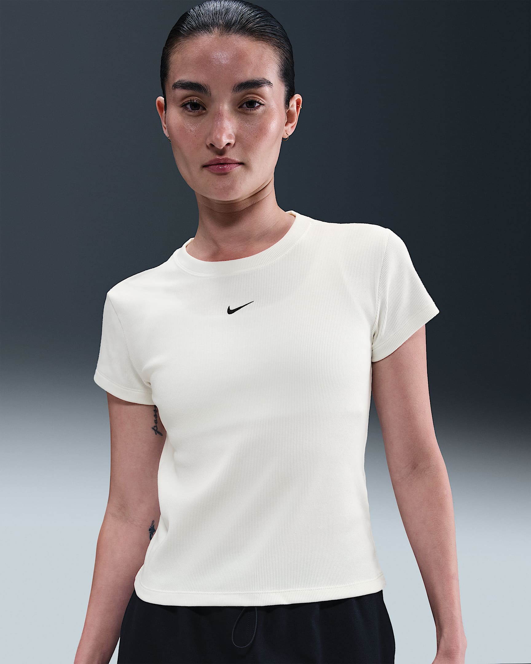 Nike Sportswear Women's Tight Ribbed Short-Sleeve T-Shirt - Sail