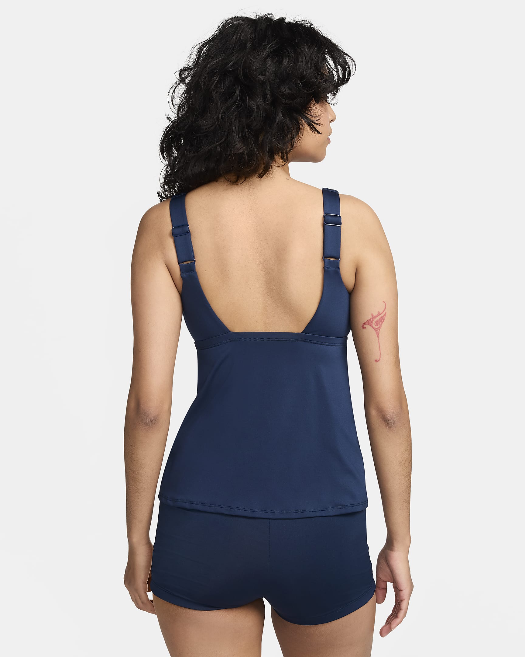 Top de traje de baño para mujer Nike Tankini - Azul marino medianoche