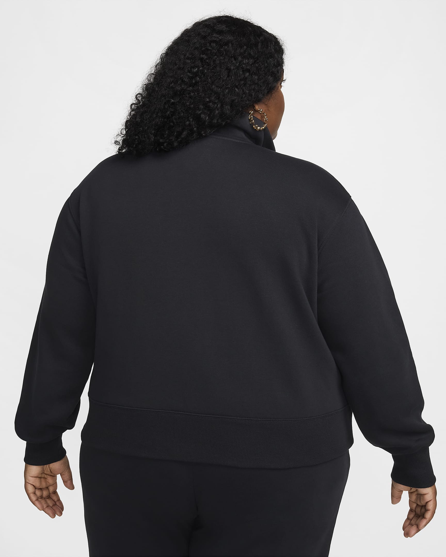 Nike Sportswear Phoenix Fleece Women's Oversized Track Jacket (Plus Size) - Black/Sail