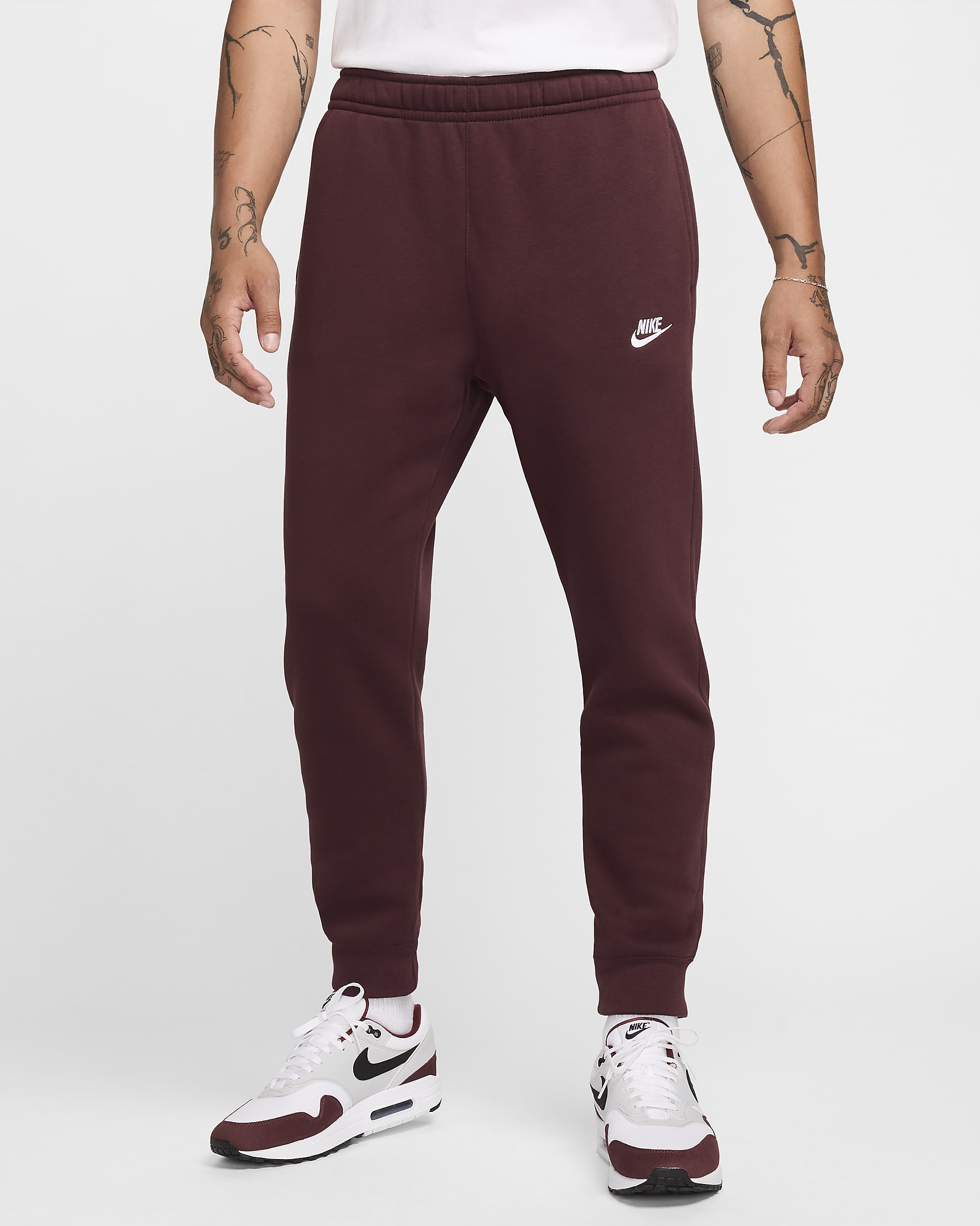 Joggers Nike Sportswear Club Fleece - Burdeos enérgico/Burdeos enérgico/Blanco